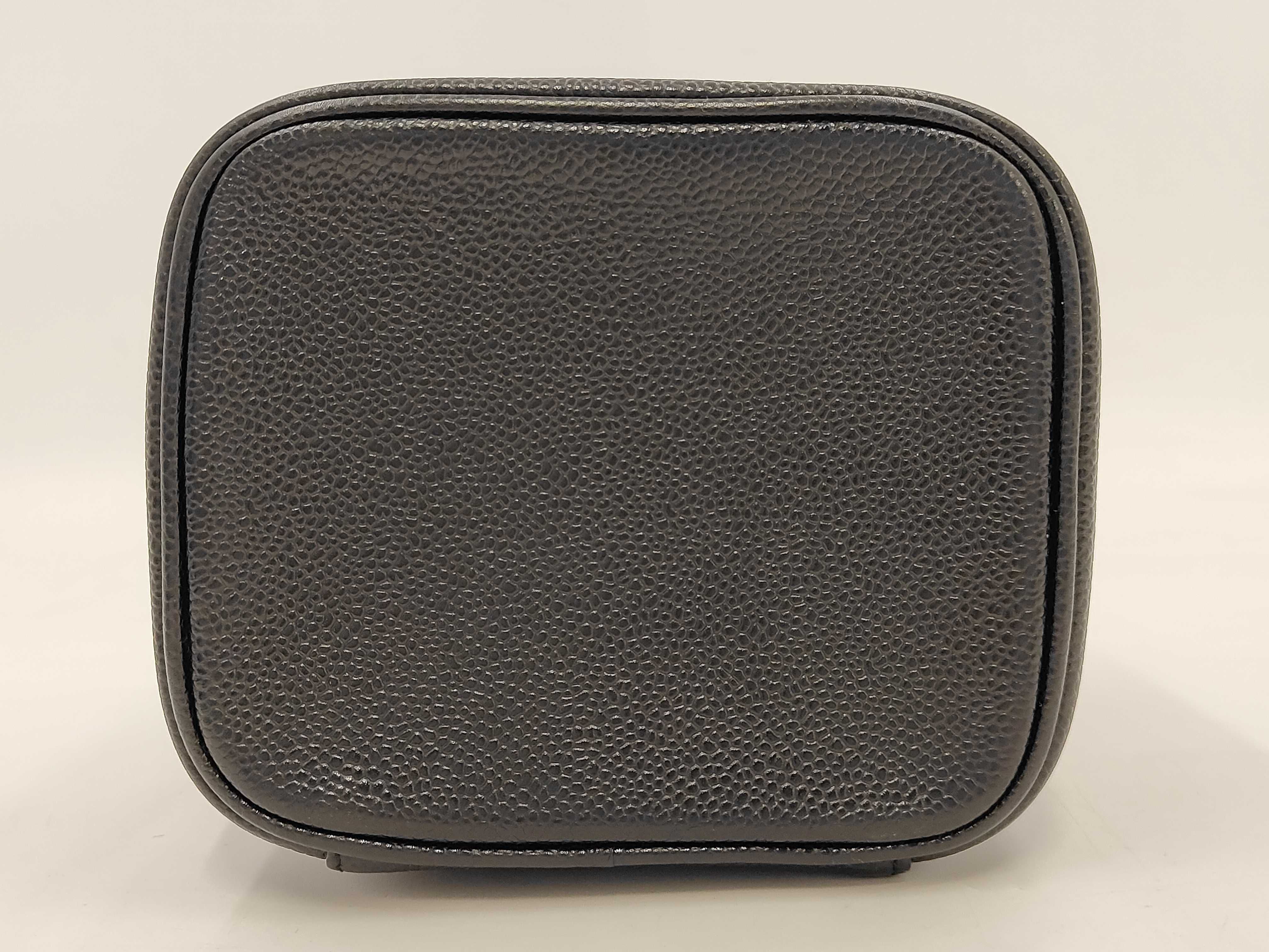 Caviar Skin Vanity Bag Gold Zip Coco Mark Black Vanity Bag — view 3