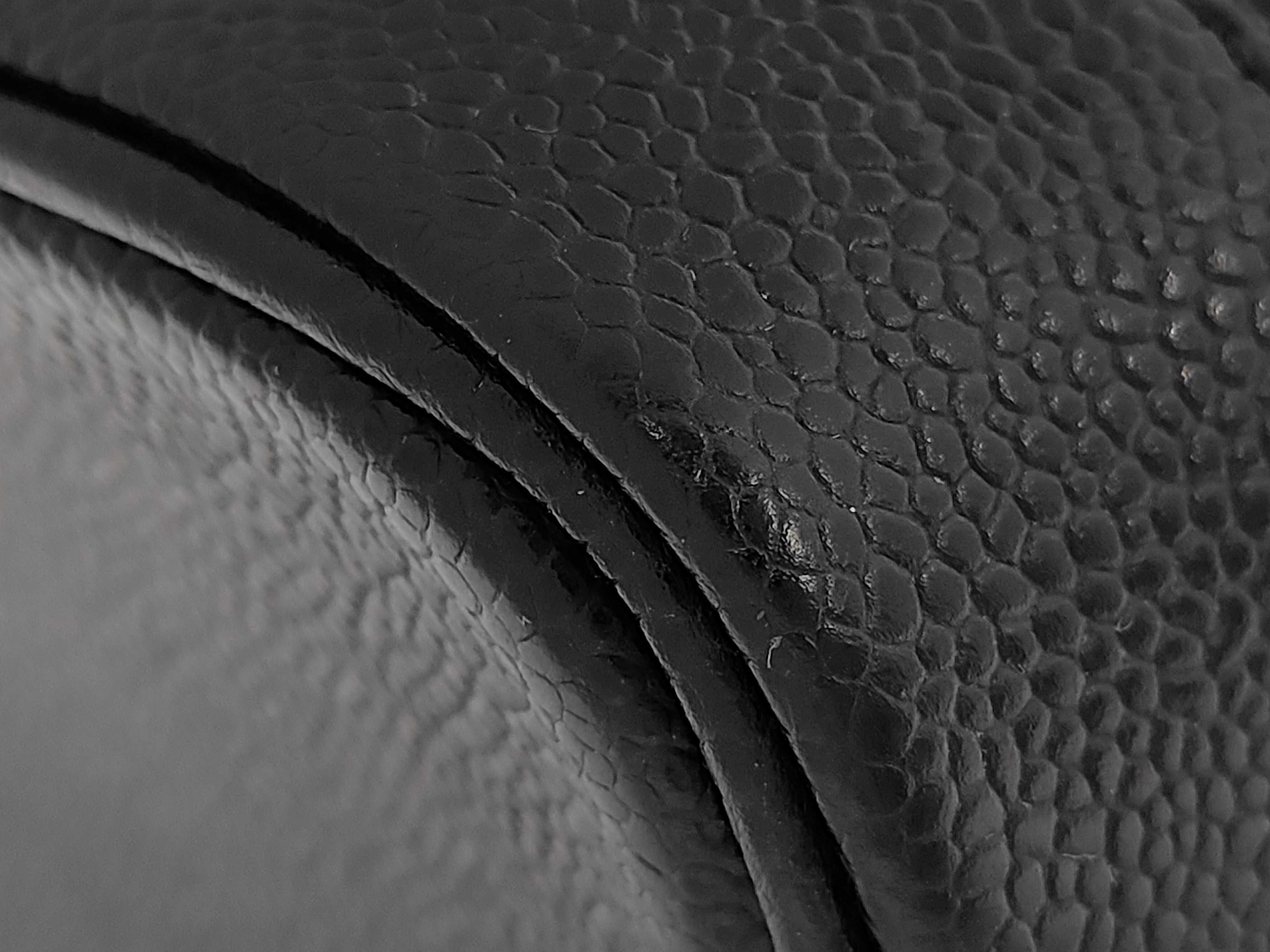 Caviar Skin Vanity Bag Gold Zip Coco Mark Black Vanity Bag — view 4