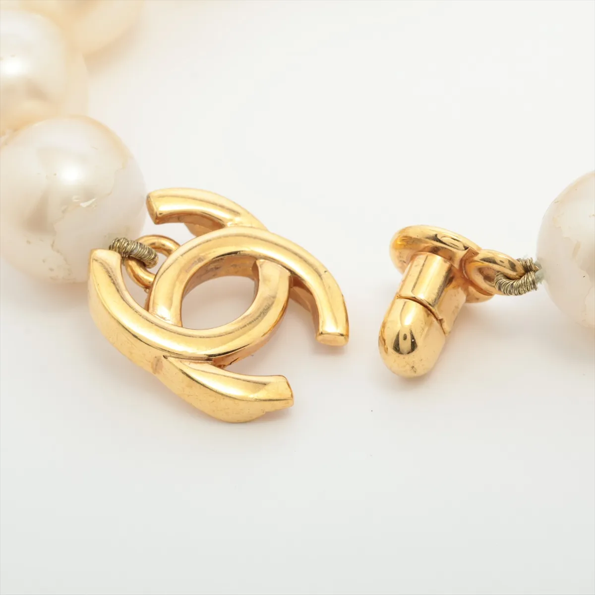 Coco Mark Turnlock 96P Bracelet, GP x Faux Pearl. Shows signs of wear including — view 4