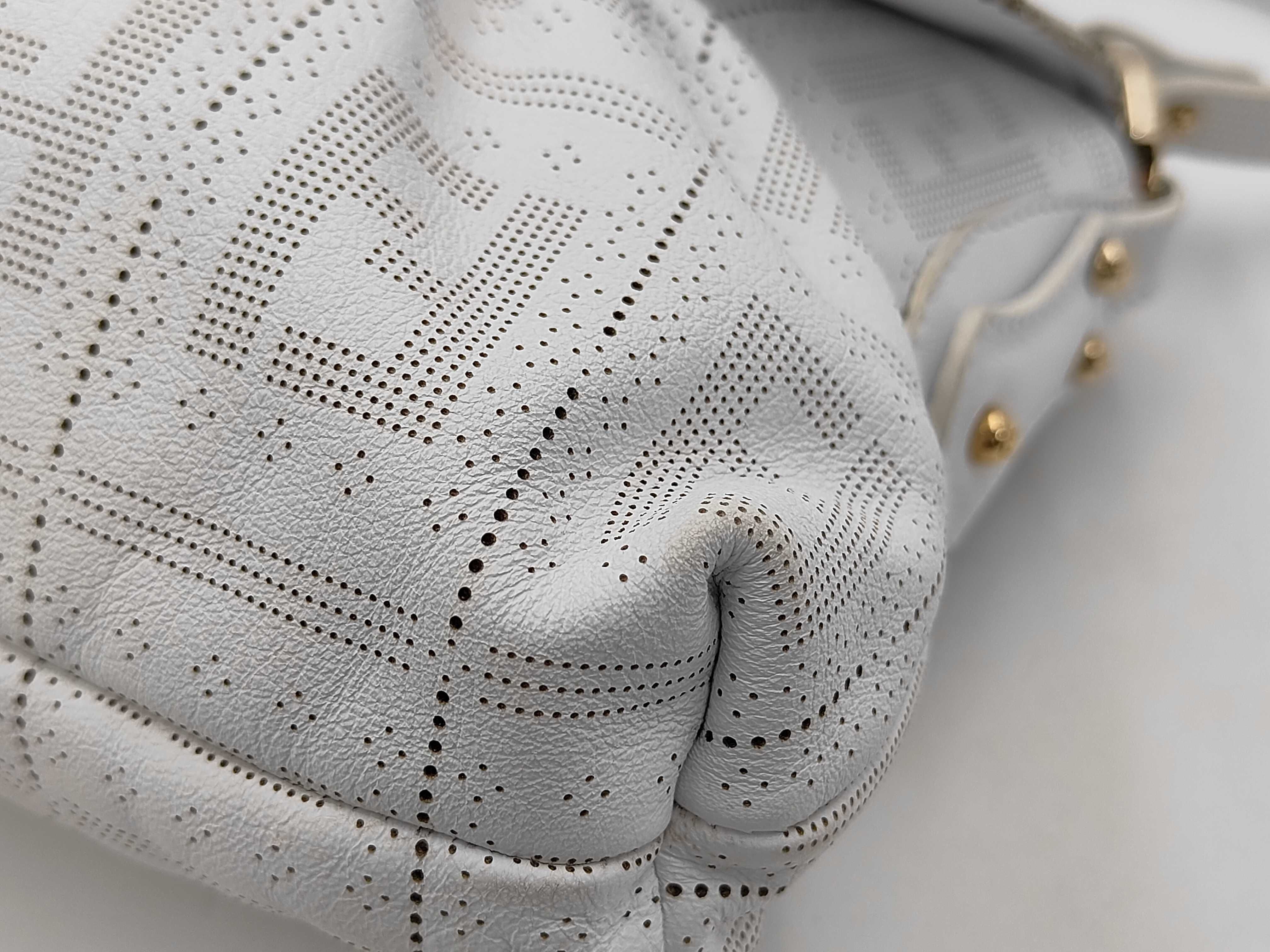 Zucca 8BR445 Hobo Chef Bag, Perforated Calfskin, White, 30x21x5cm, Shoulder Bag — view 7