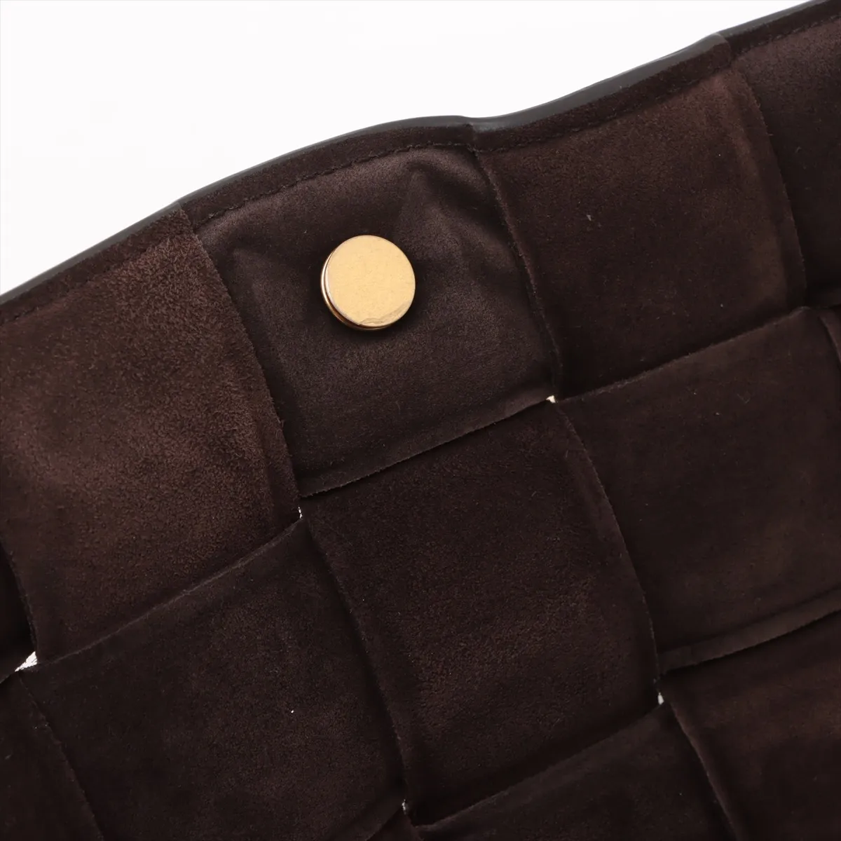 Maxi Intrecciato Padette Cassette Suede Chain Shoulder Bag Brown — view 11