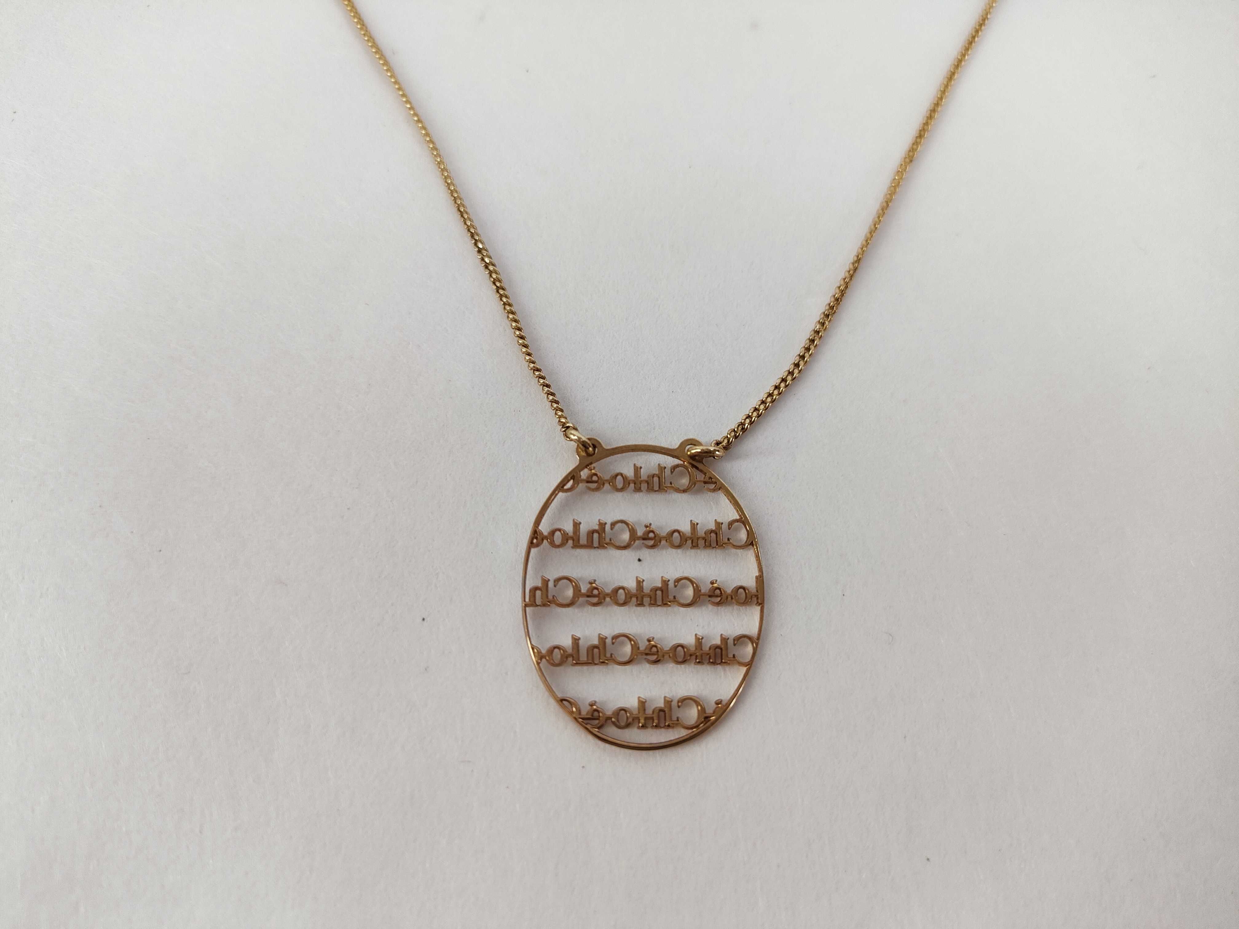 Oval Logo Gold Necklace — view 2
