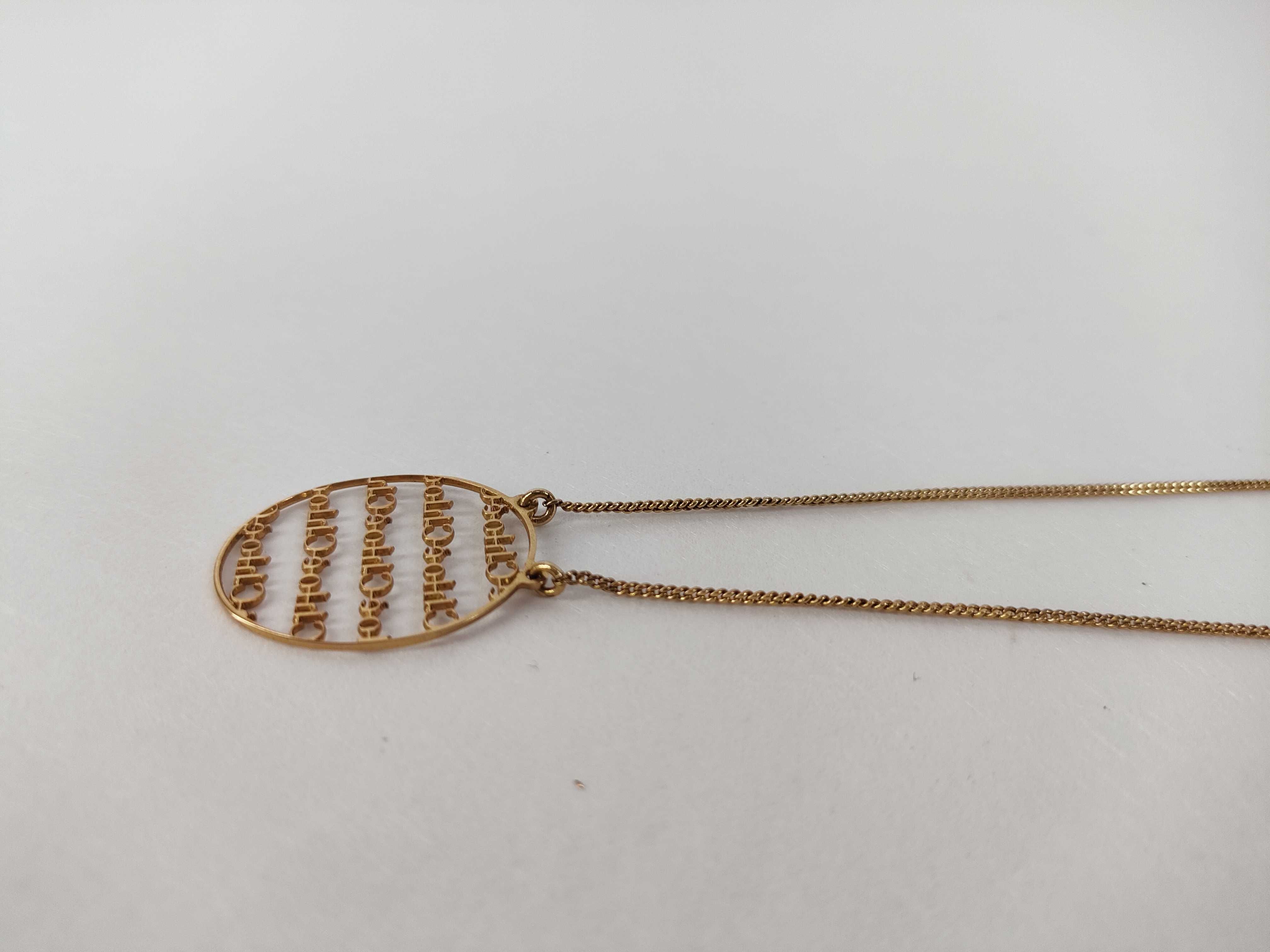 Oval Logo Gold Necklace — view 6