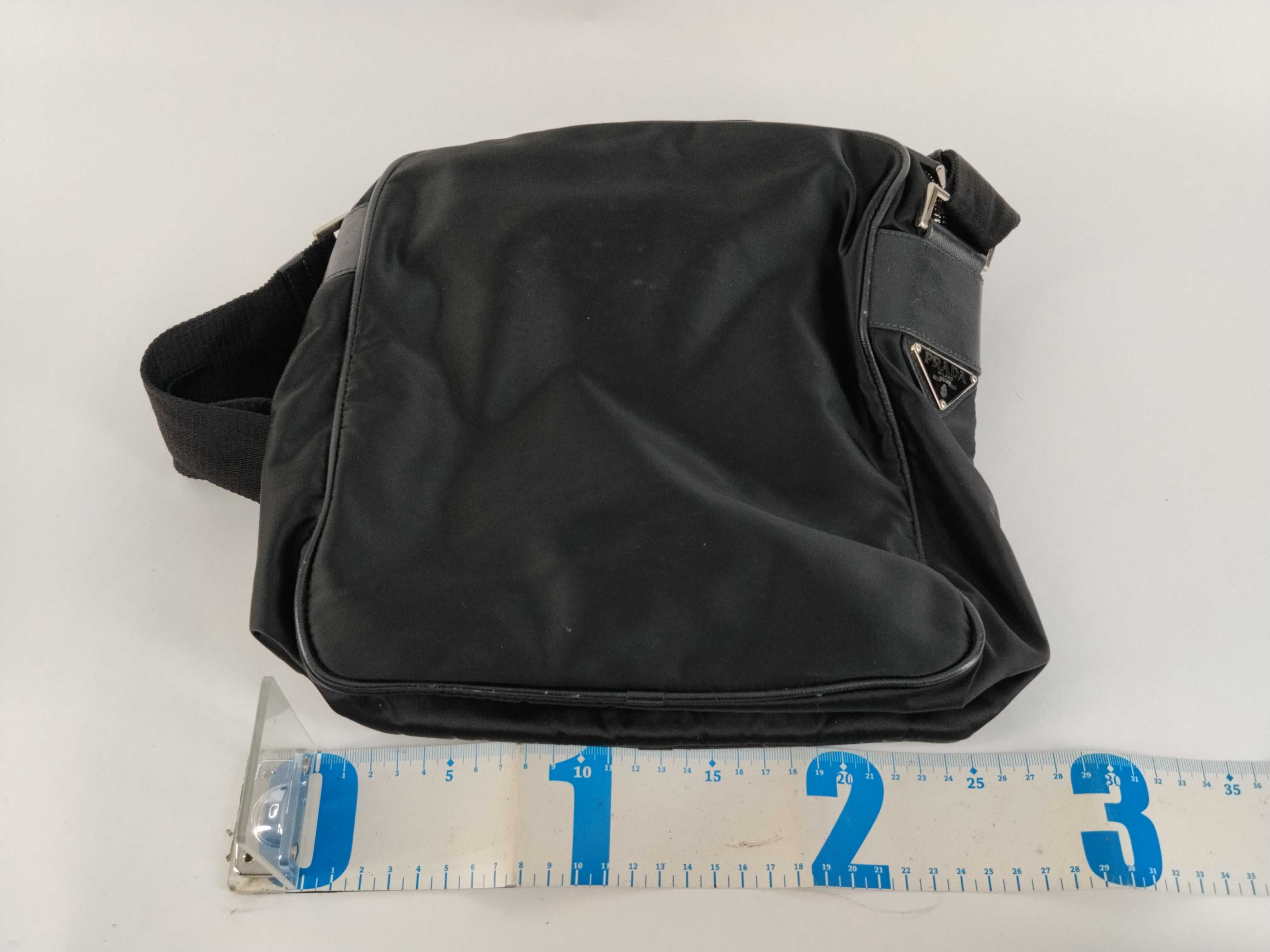 Nylon Prada Current Logo Jacquard Shoulder Bag — view 2