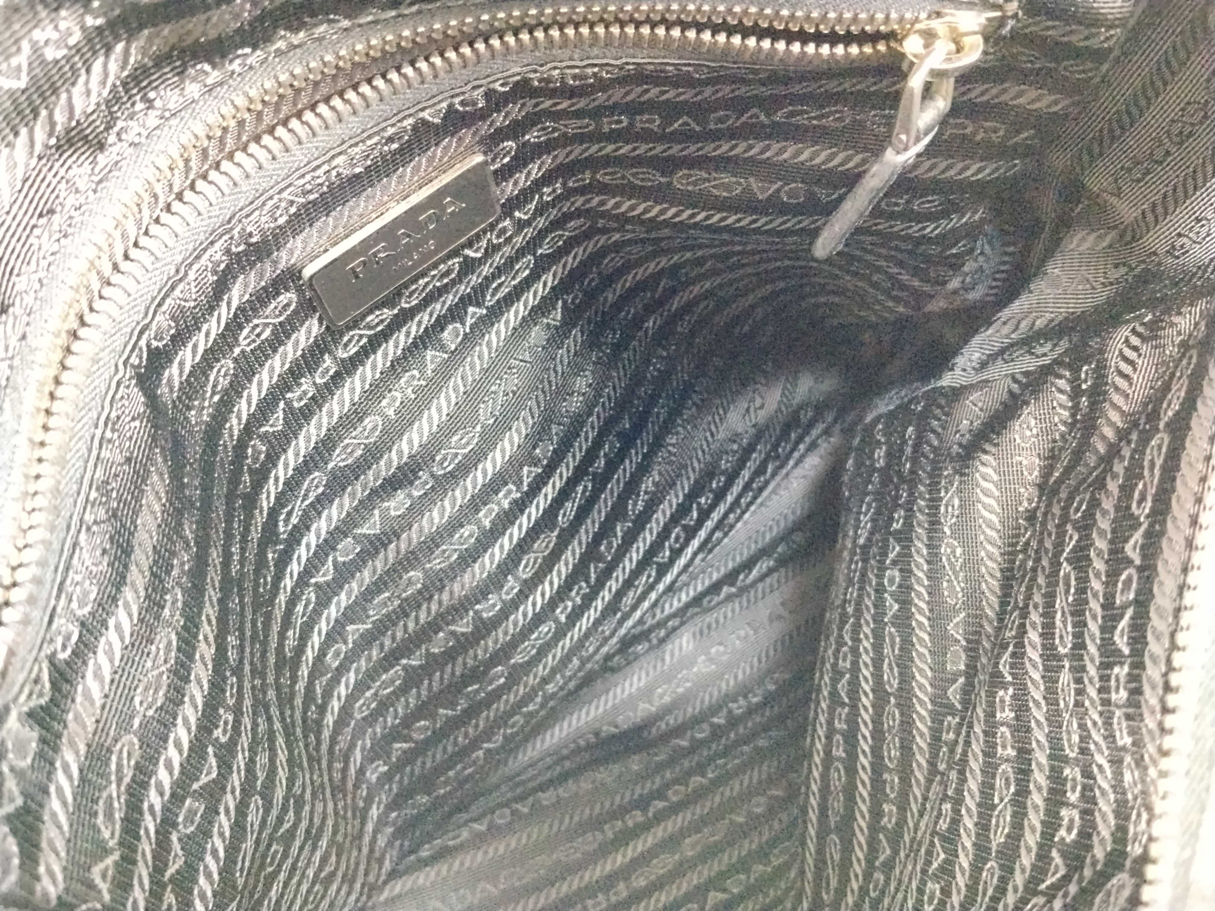 Nylon Prada Current Logo Jacquard Shoulder Bag — view 11