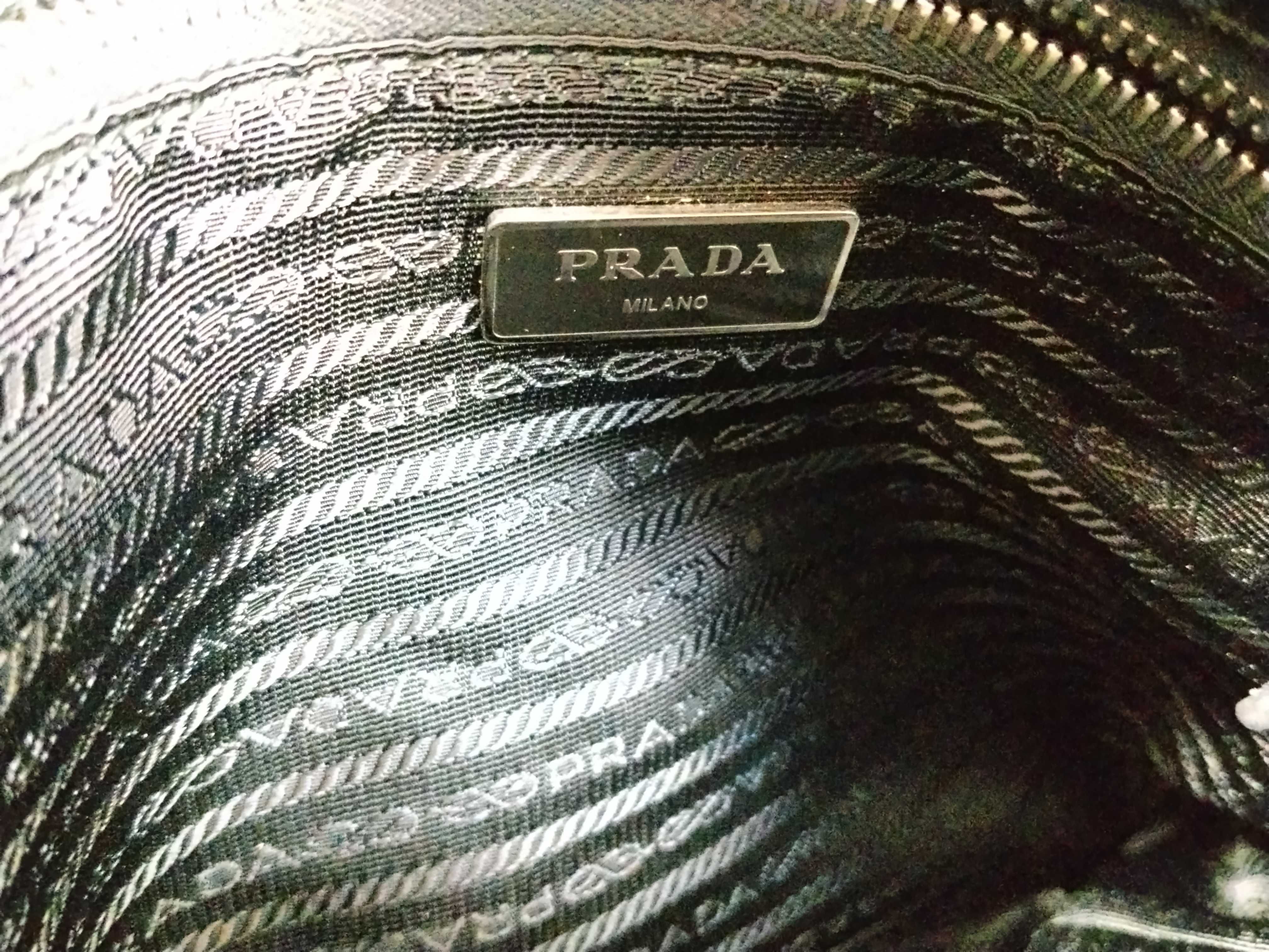 Nylon Prada Current Logo Jacquard Shoulder Bag — view 12