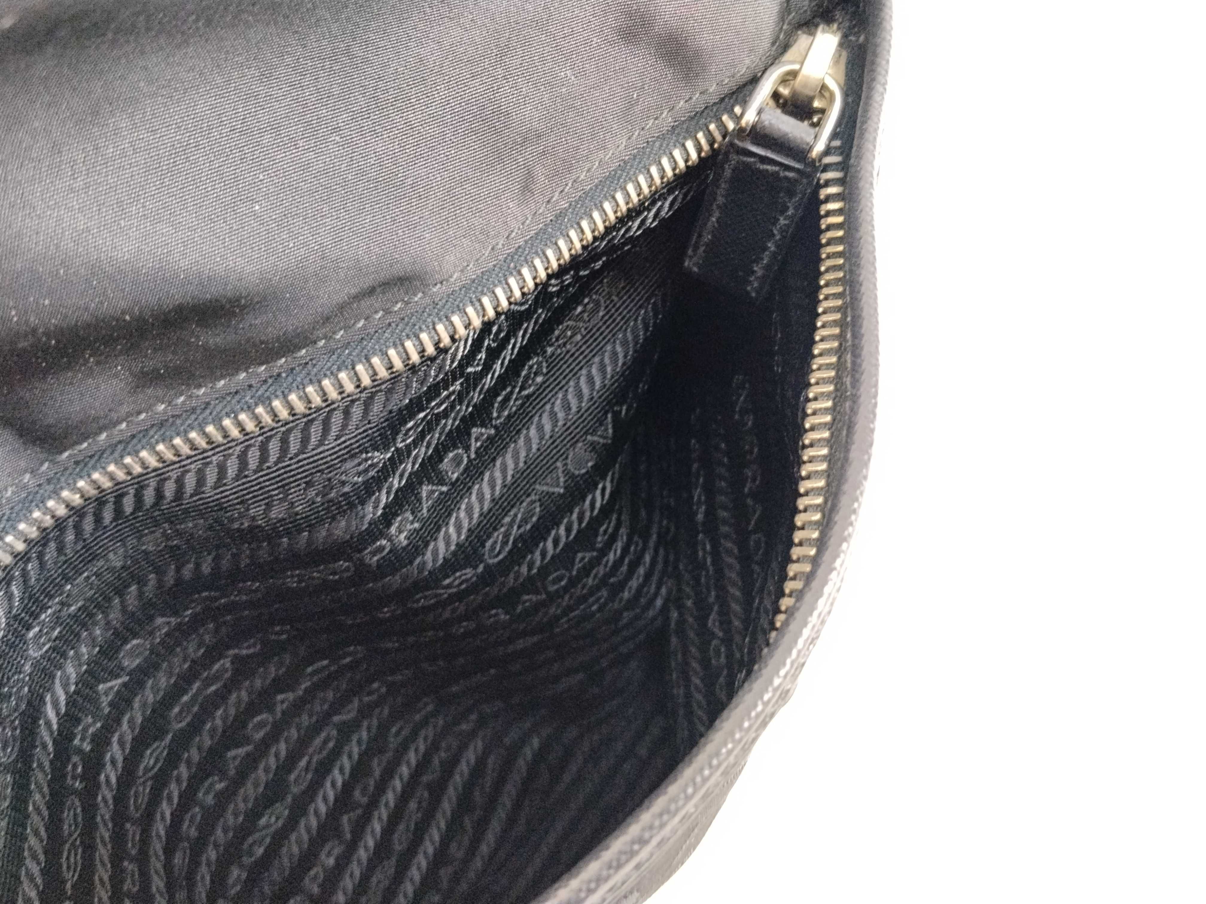 Nylon Prada Current Logo Jacquard Shoulder Bag — view 14