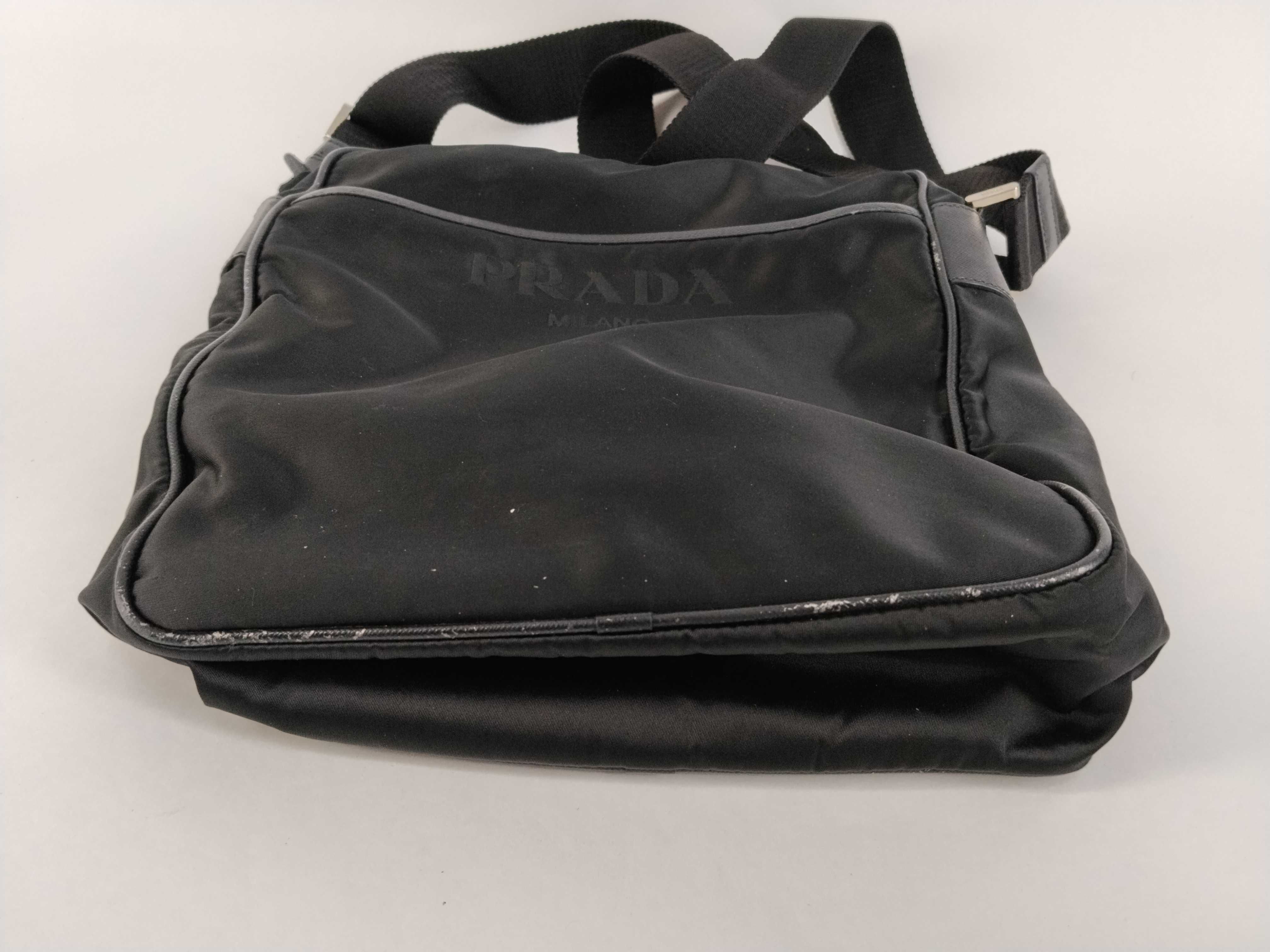 Nylon Prada Current Logo Jacquard Shoulder Bag — view 7