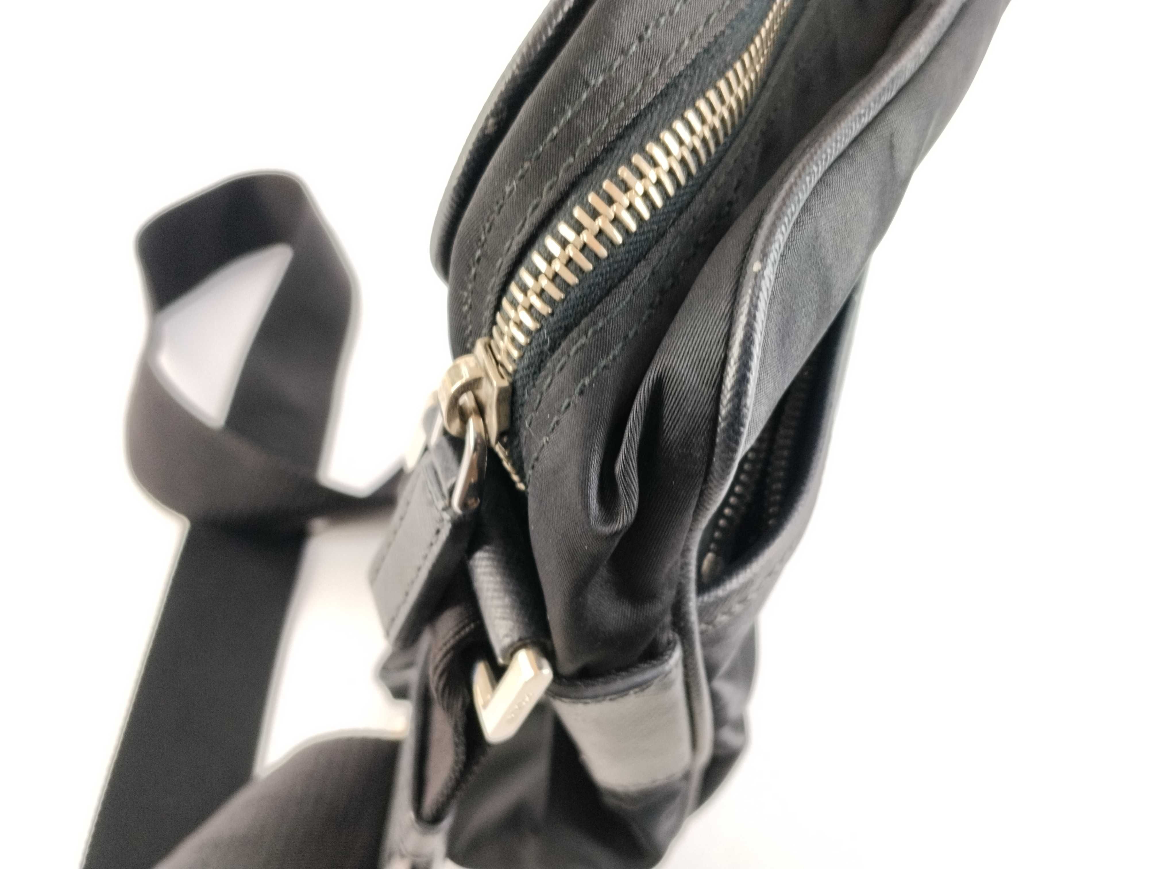 Nylon Prada Current Logo Jacquard Shoulder Bag — view 9