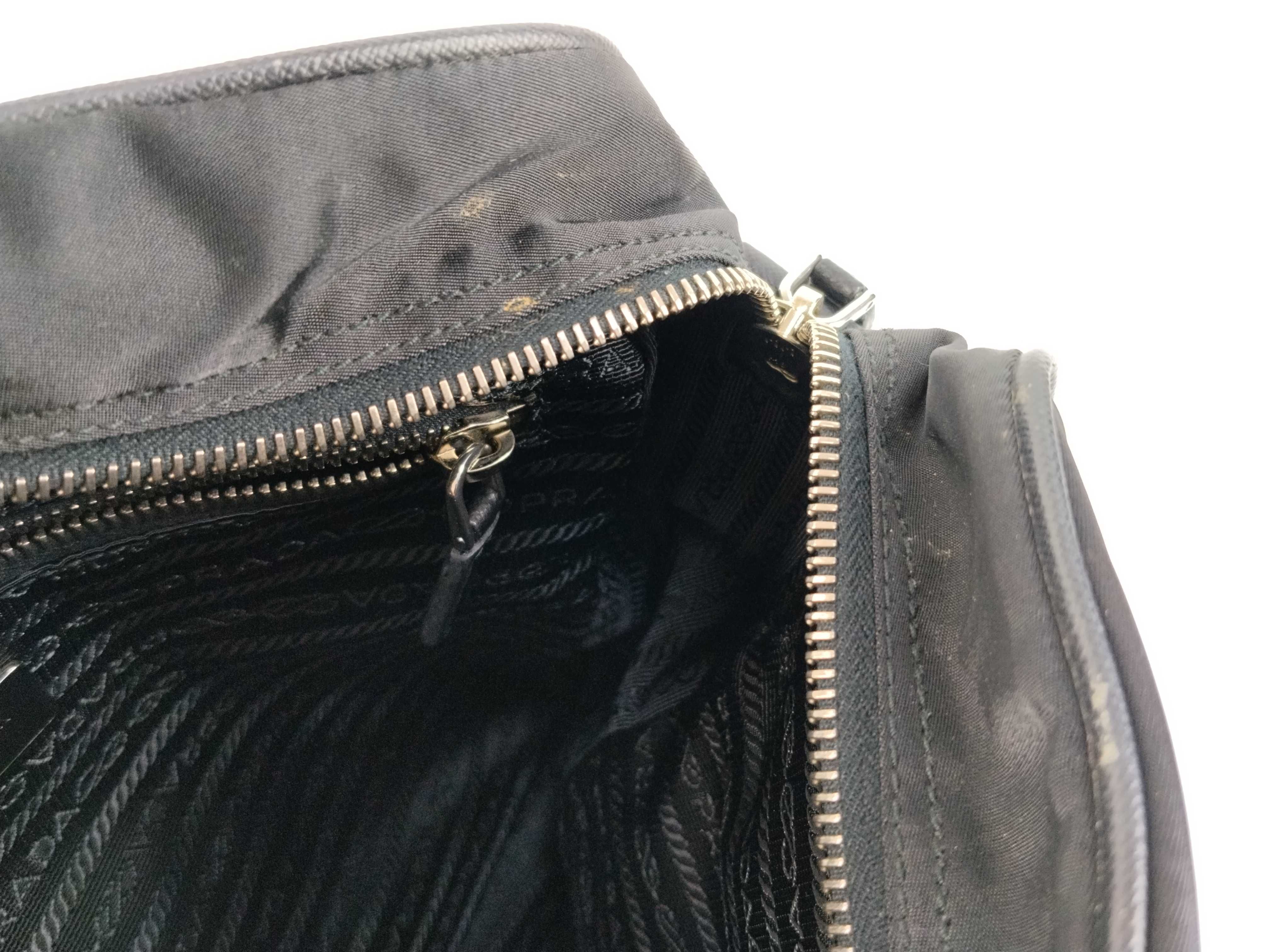 Nylon Prada Current Logo Jacquard Shoulder Bag — view 10