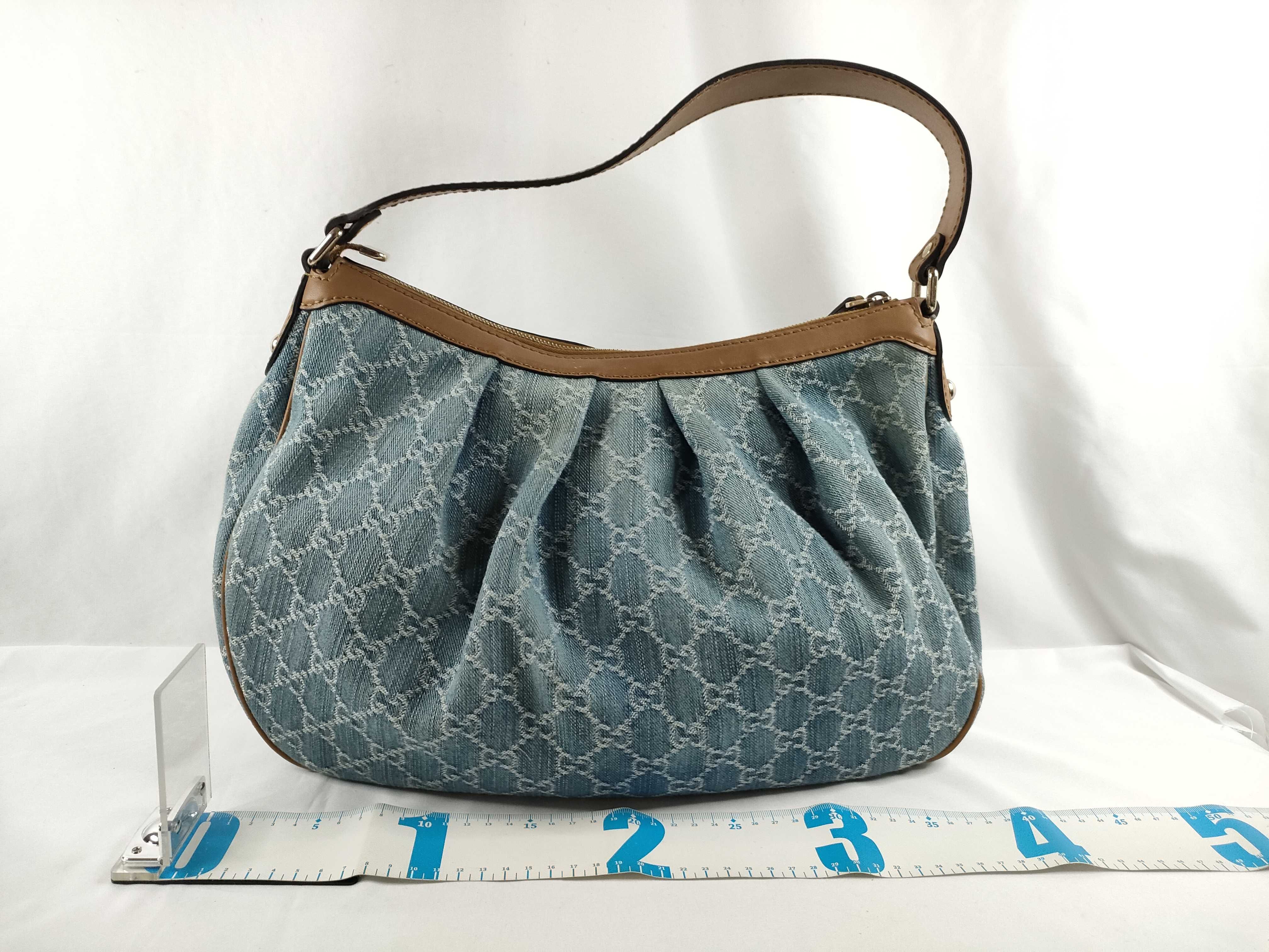 Sukey Light Blue Plaid Canvas Large Shoulder Bag — view 2
