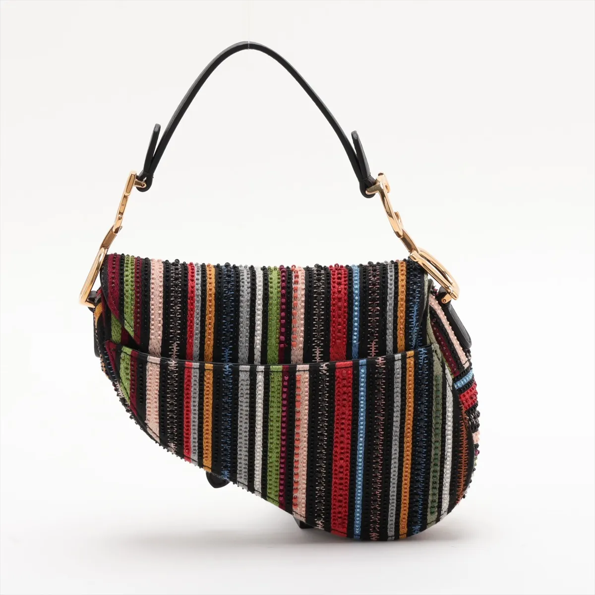 Saddle Beaded 2-Way Shoulder Bag, Multicolor, Detachable Embellishments — view 2
