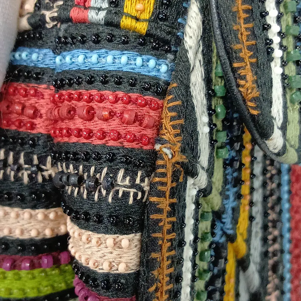 Saddle Beaded 2-Way Shoulder Bag, Multicolor, Detachable Embellishments — view 12