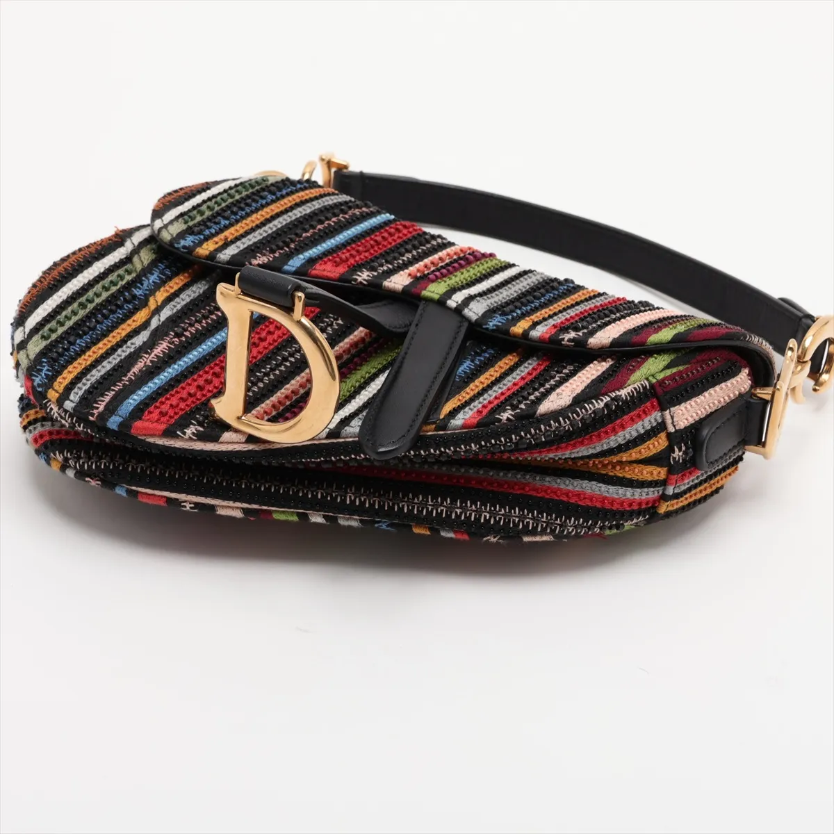Saddle Beaded 2-Way Shoulder Bag, Multicolor, Detachable Embellishments — view 3