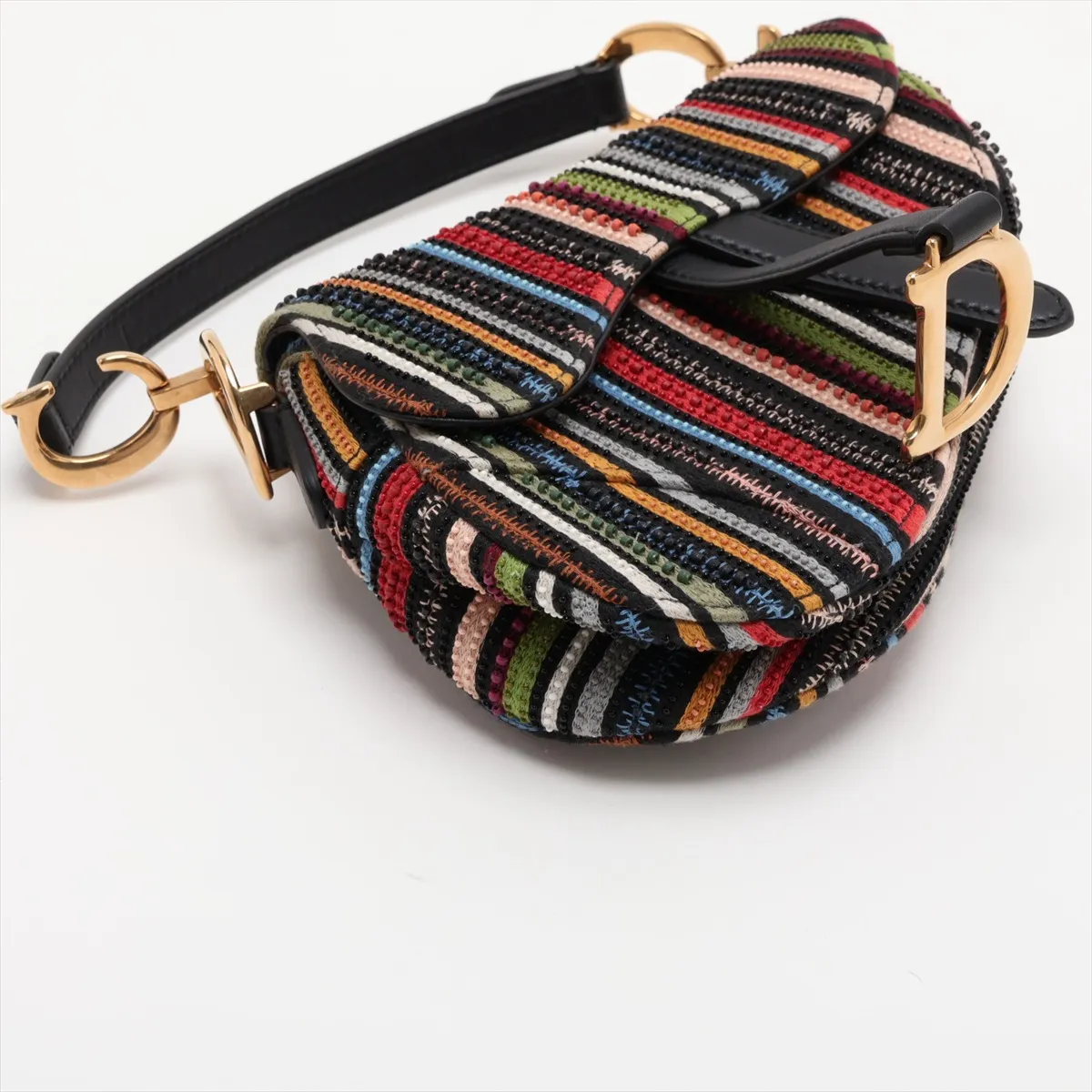 Saddle Beaded 2-Way Shoulder Bag, Multicolor, Detachable Embellishments — view 4