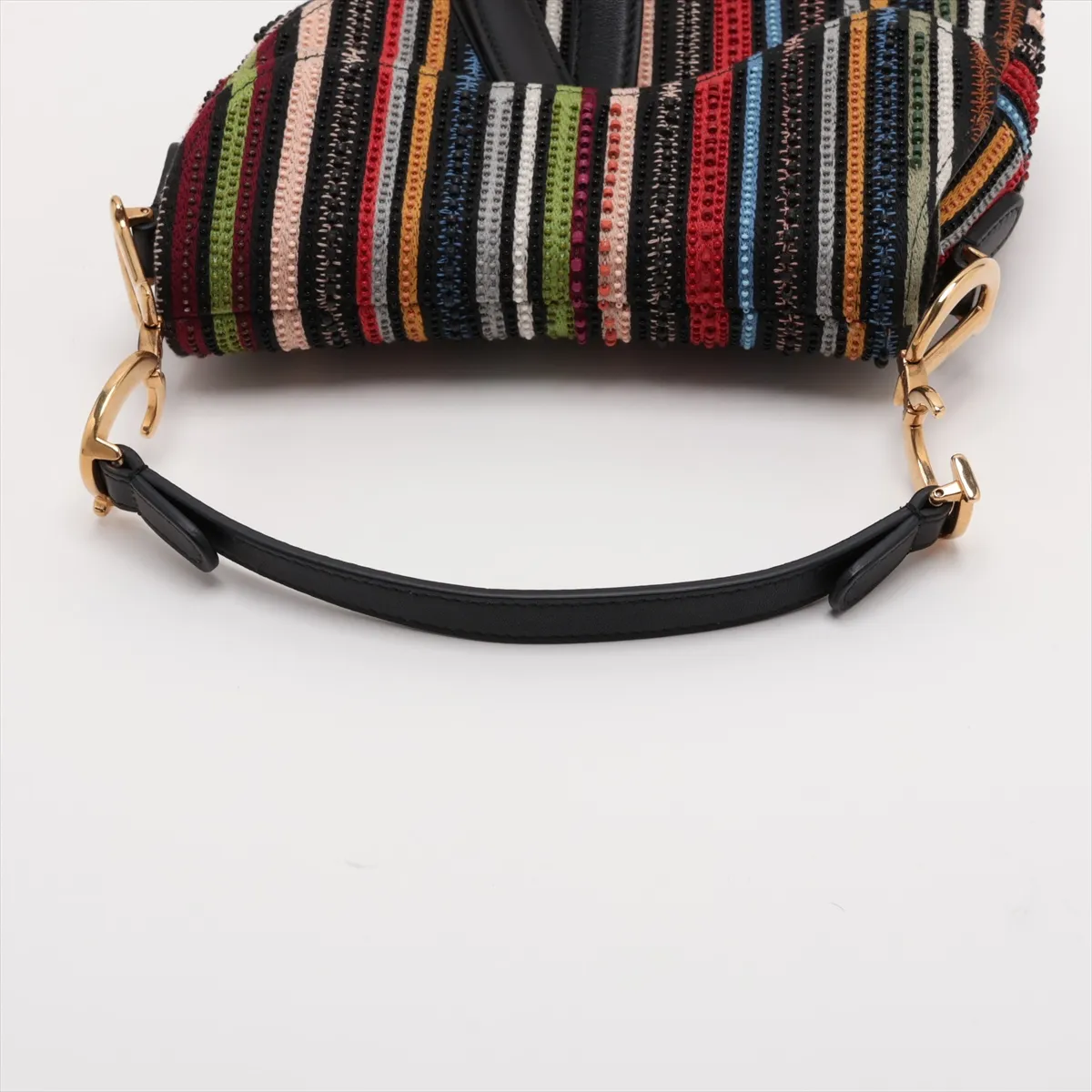 Saddle Beaded 2-Way Shoulder Bag, Multicolor, Detachable Embellishments — view 5
