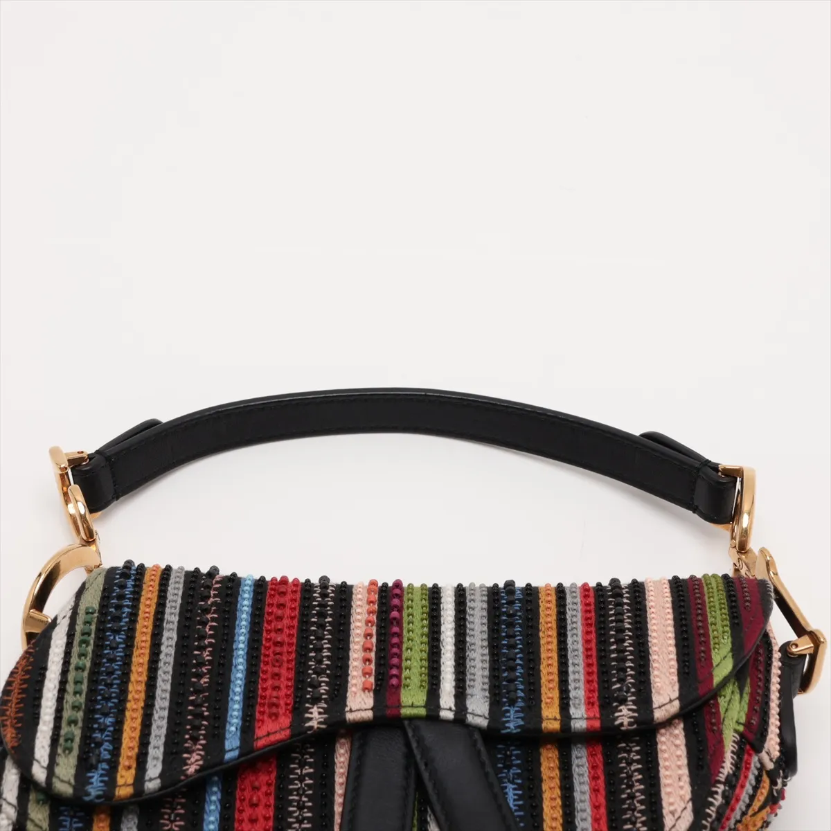 Saddle Beaded 2-Way Shoulder Bag, Multicolor, Detachable Embellishments — view 6