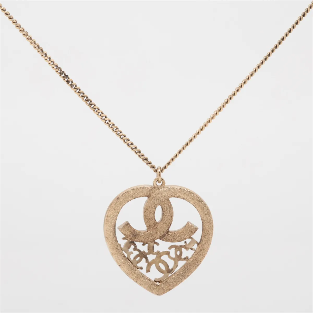 Coco Mark Heart 09C Necklace GP x Rhinestone Gold — view 2