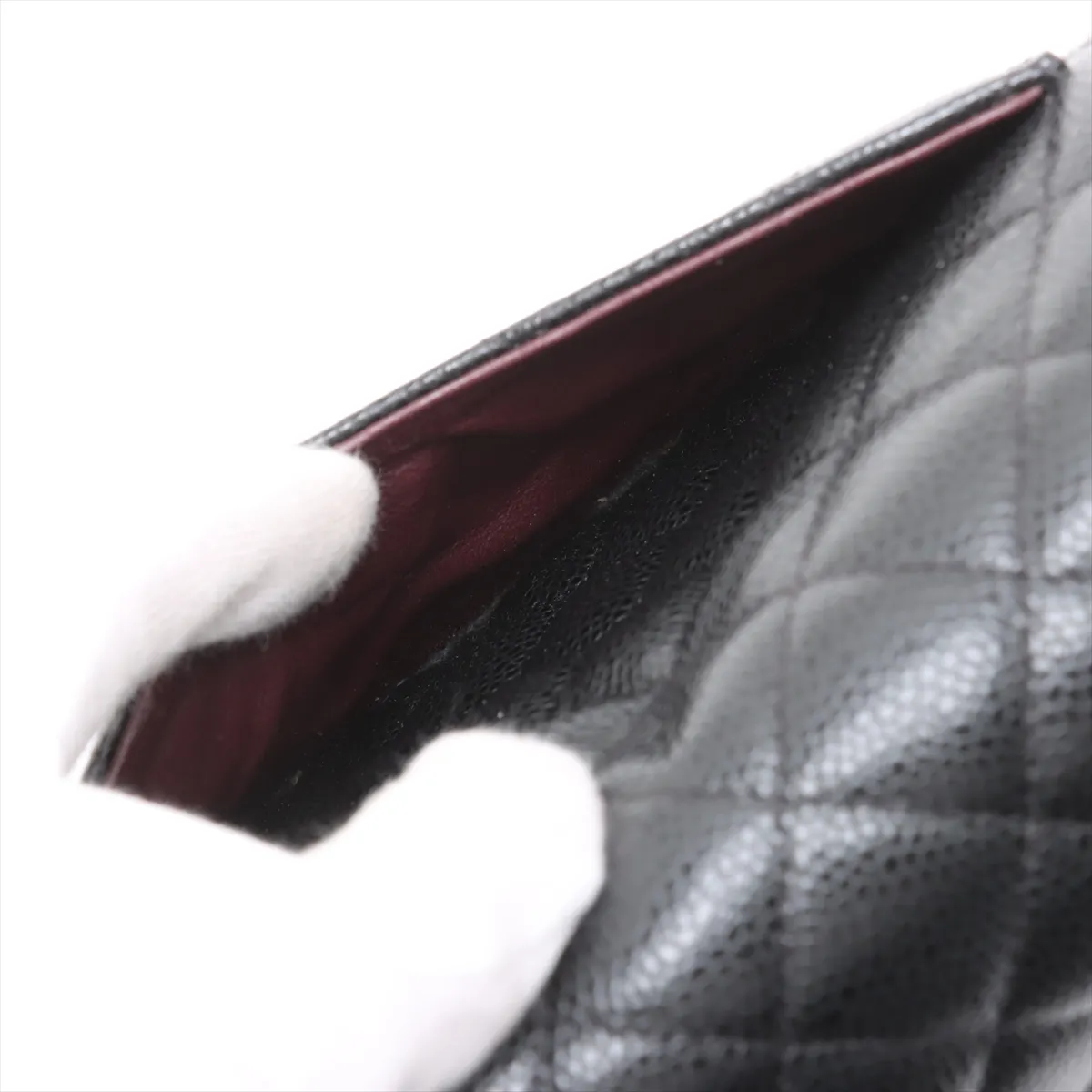 [Individually packaged] Chanel Matelassé 25 Caviar Skin Double Flap Double Chain Bag, Black with Silver Hardware, 29696088, Serial Number 29, A01112 — view 10