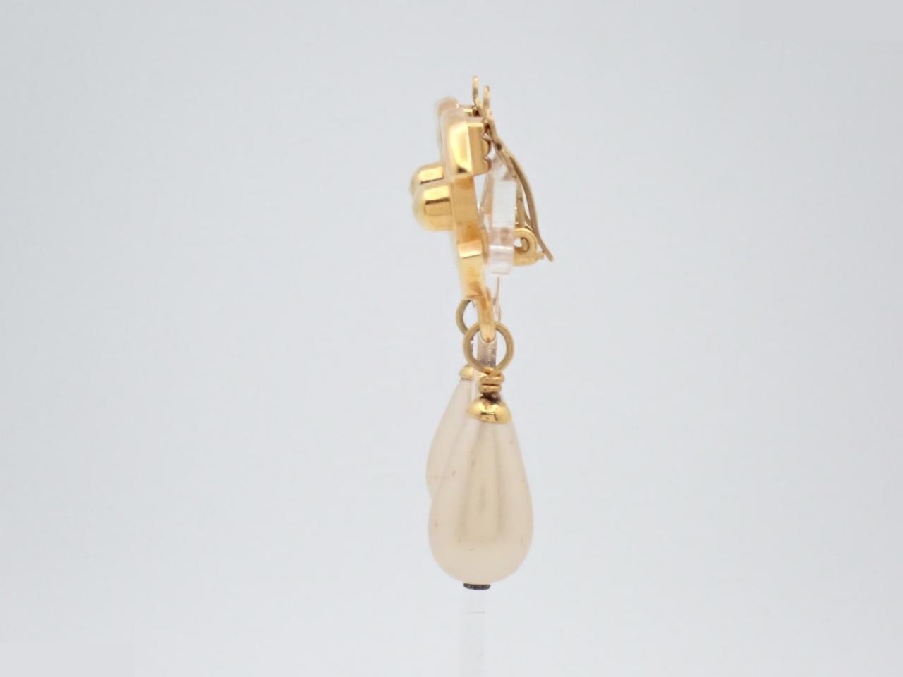 Coco Mark Gold Pearl Earrings — view 3