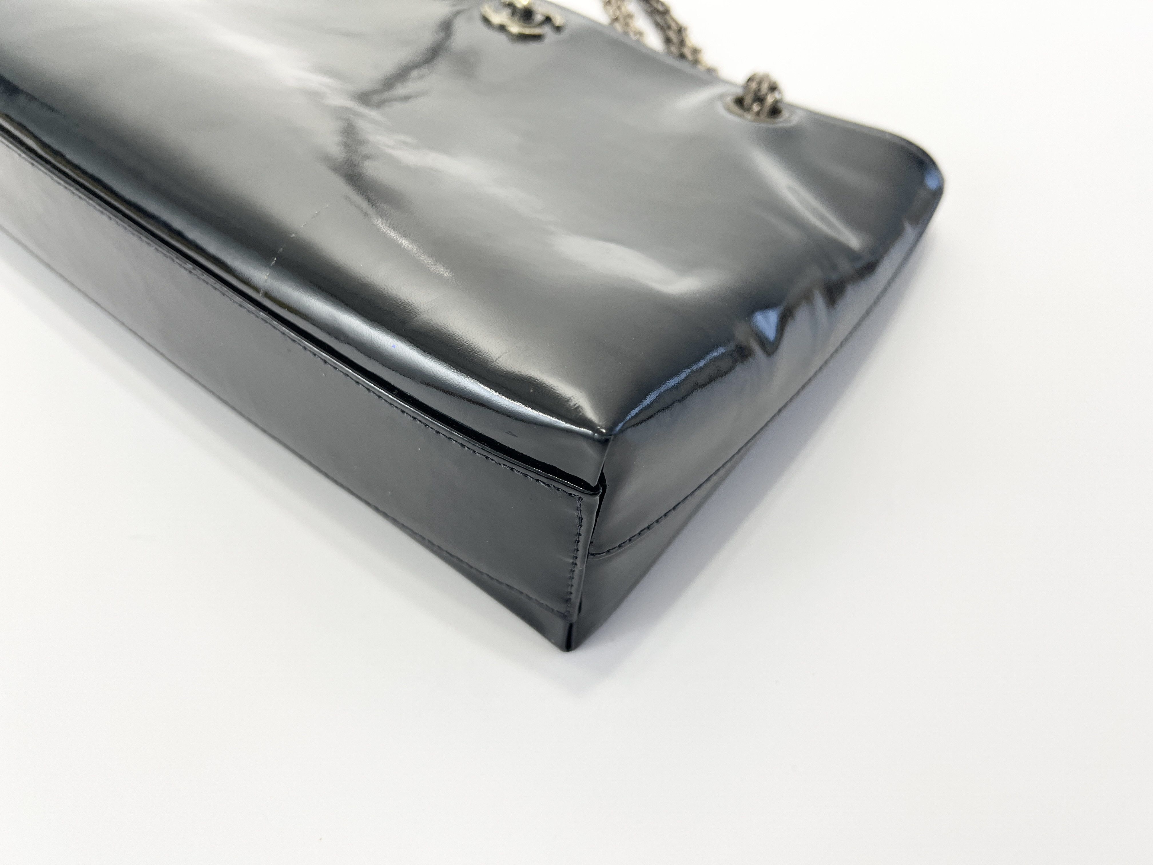 Coco Mark Enamel Patent Leather Chain Shoulder Bag (Serial Number 6) — view 11