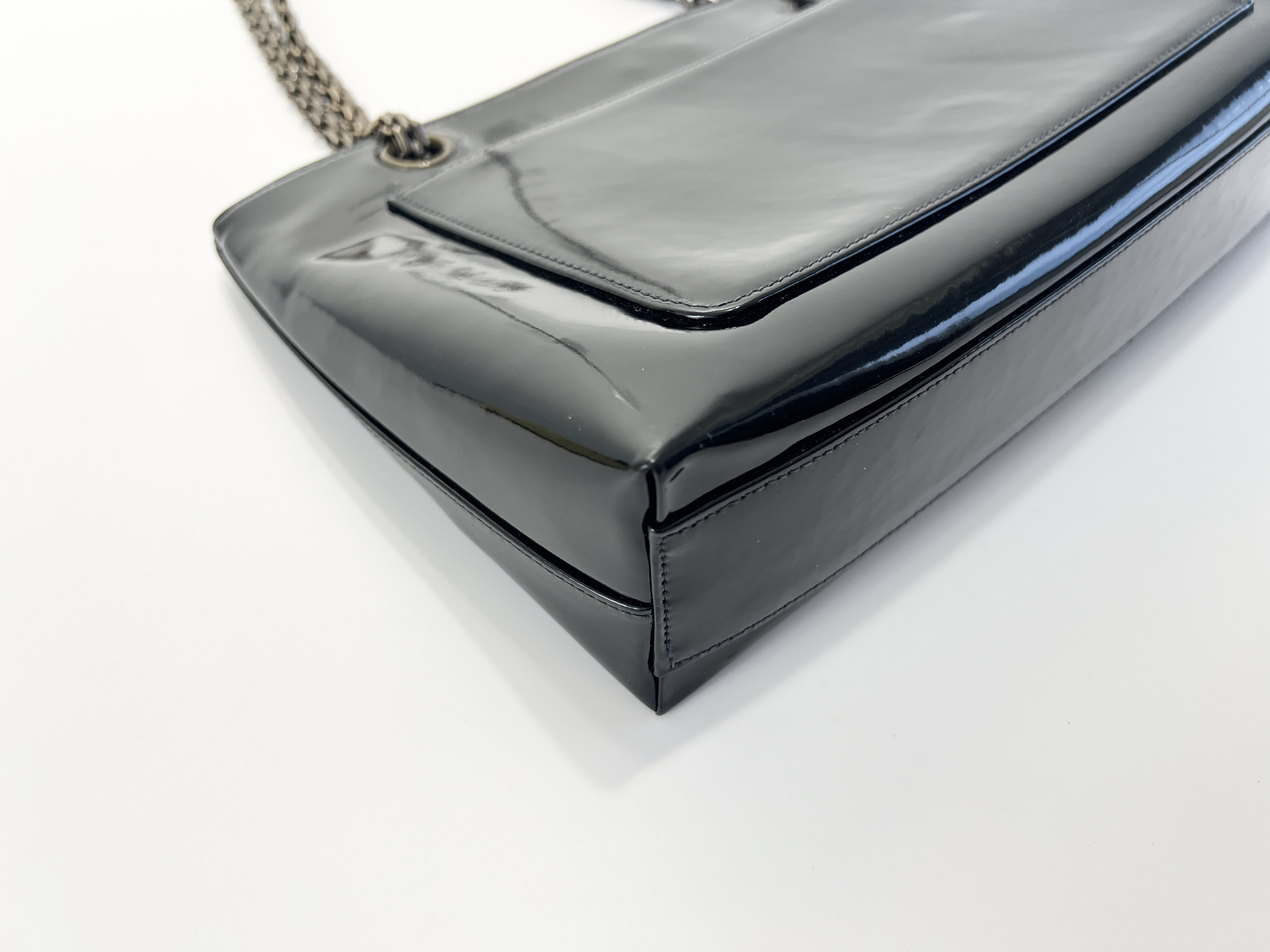 Coco Mark Enamel Patent Leather Chain Shoulder Bag (Serial Number 6) — view 12