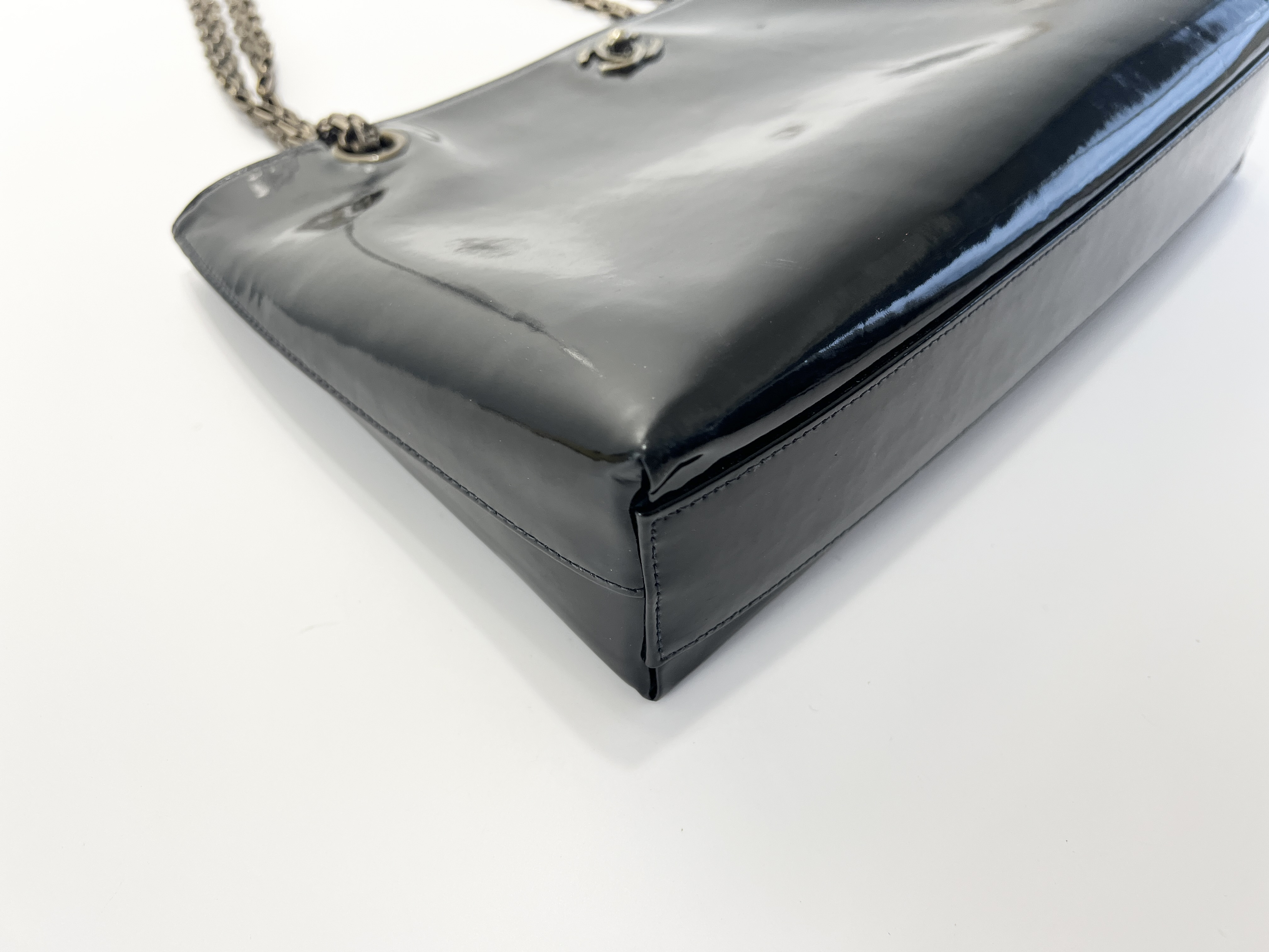 Coco Mark Enamel Patent Leather Chain Shoulder Bag (Serial Number 6) — view 10