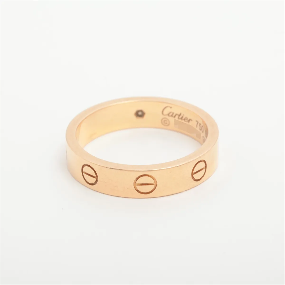 Mini Love 1P Diamond Ring, 750 (PG), 4.7g, Size 52, Name Engraving, RZ3760 — view 2