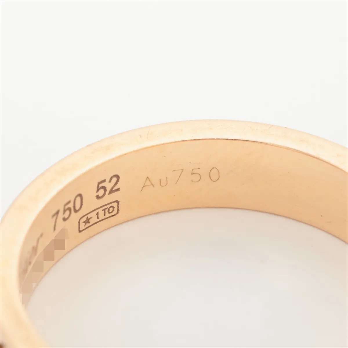 Mini Love 1P Diamond Ring, 750 (PG), 4.7g, Size 52, Name Engraving, RZ3760 — view 4
