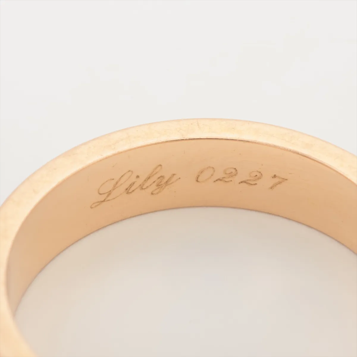 Mini Love 1P Diamond Ring, 750 (PG), 4.7g, Size 52, Name Engraving, RZ3760 — view 5