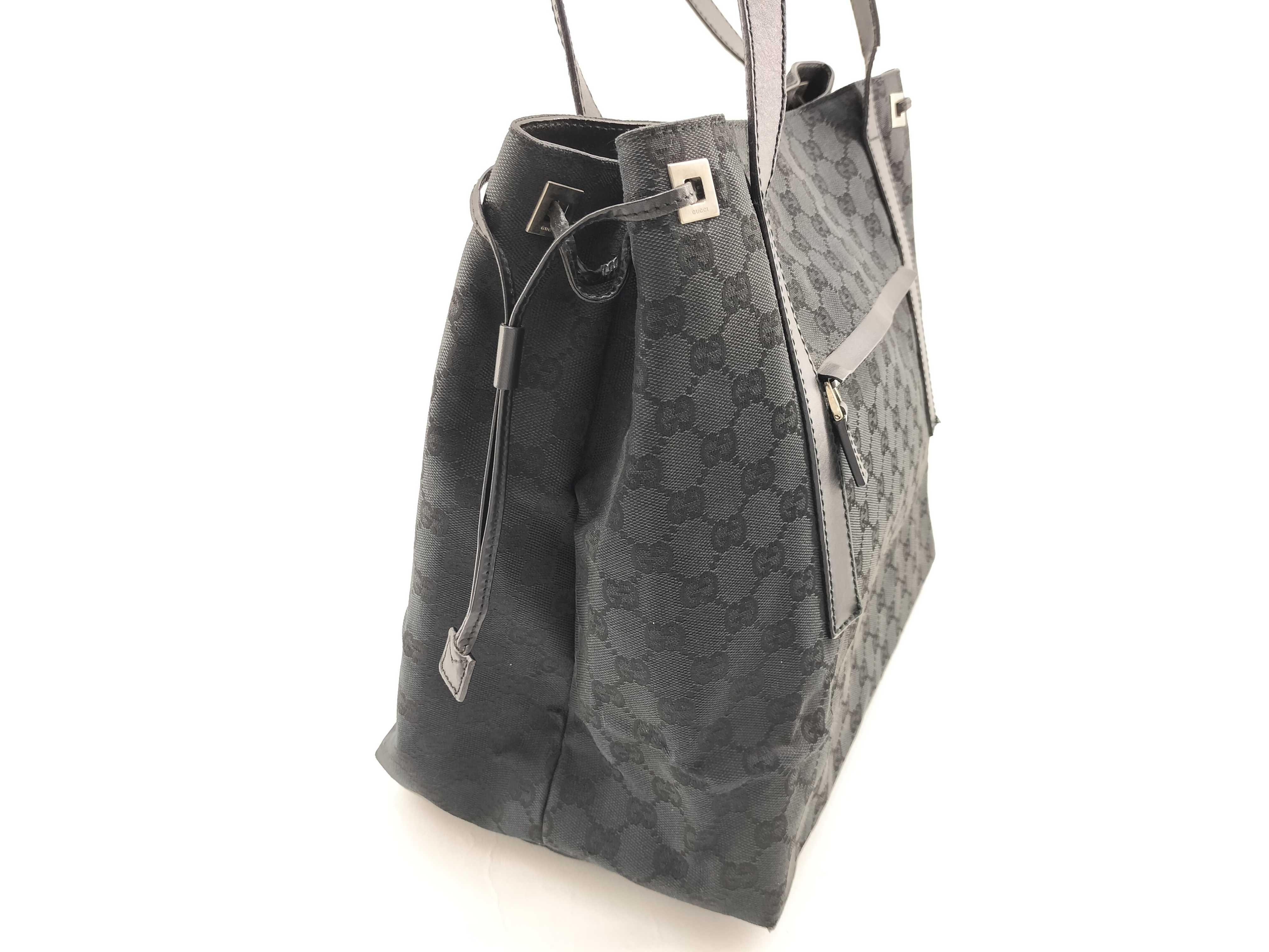 GG Canvas Tote Bag, Black, 019 0493 — view 4