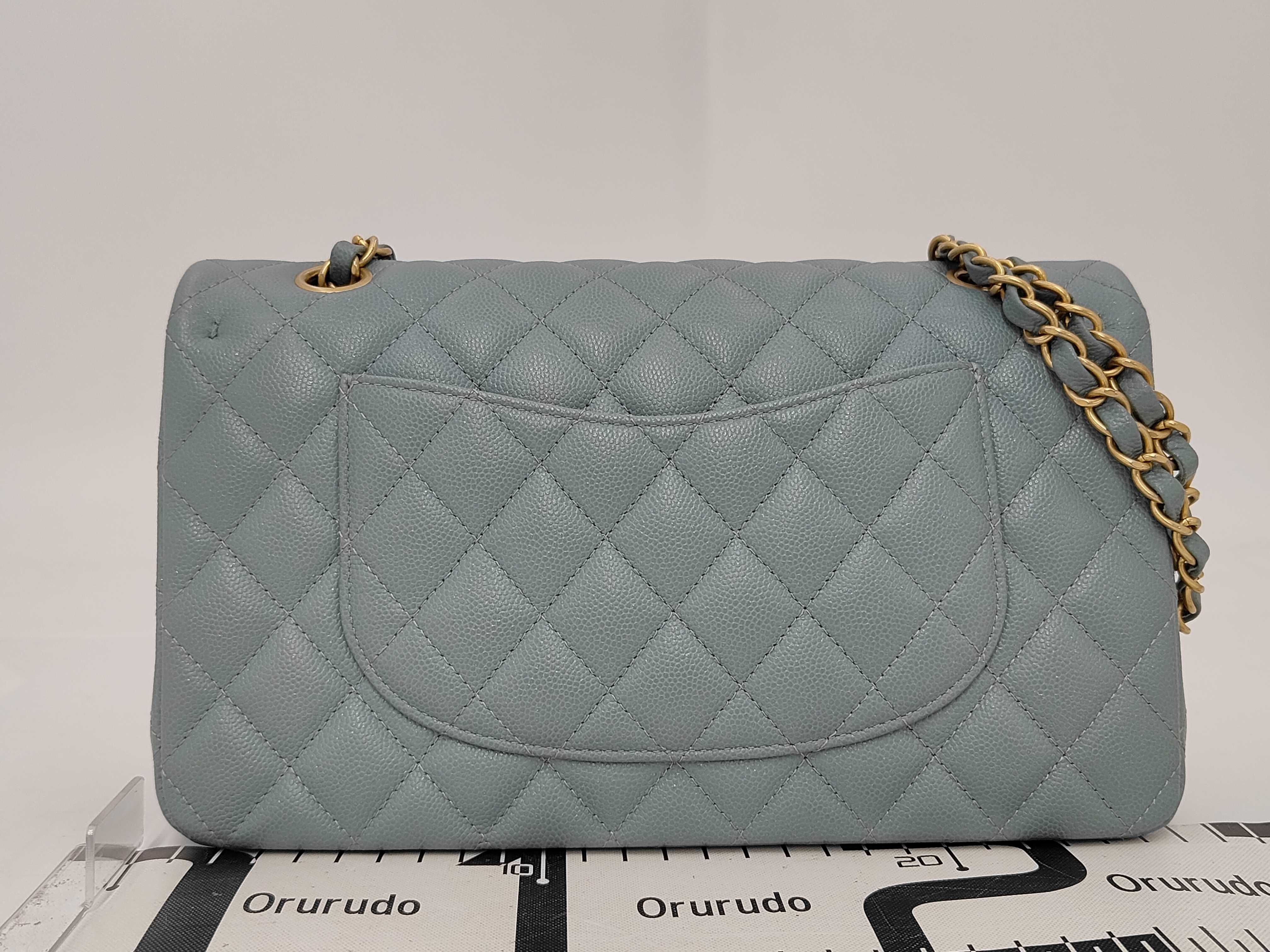 CF Medium Caviaskin Blue Shimmer Gold Hardware No. 25 Shoulder Bag — view 2