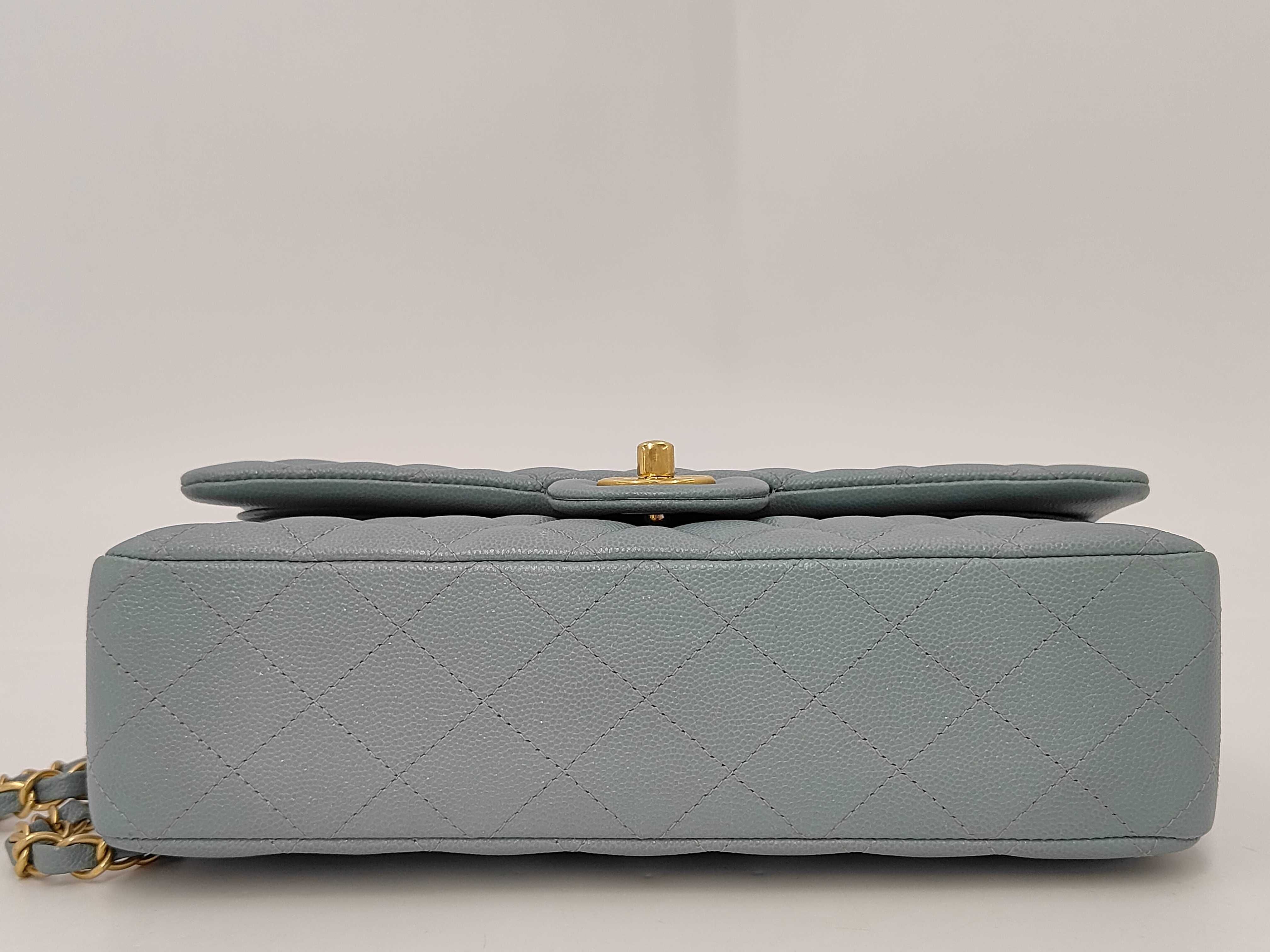 CF Medium Caviaskin Blue Shimmer Gold Hardware No. 25 Shoulder Bag — view 4
