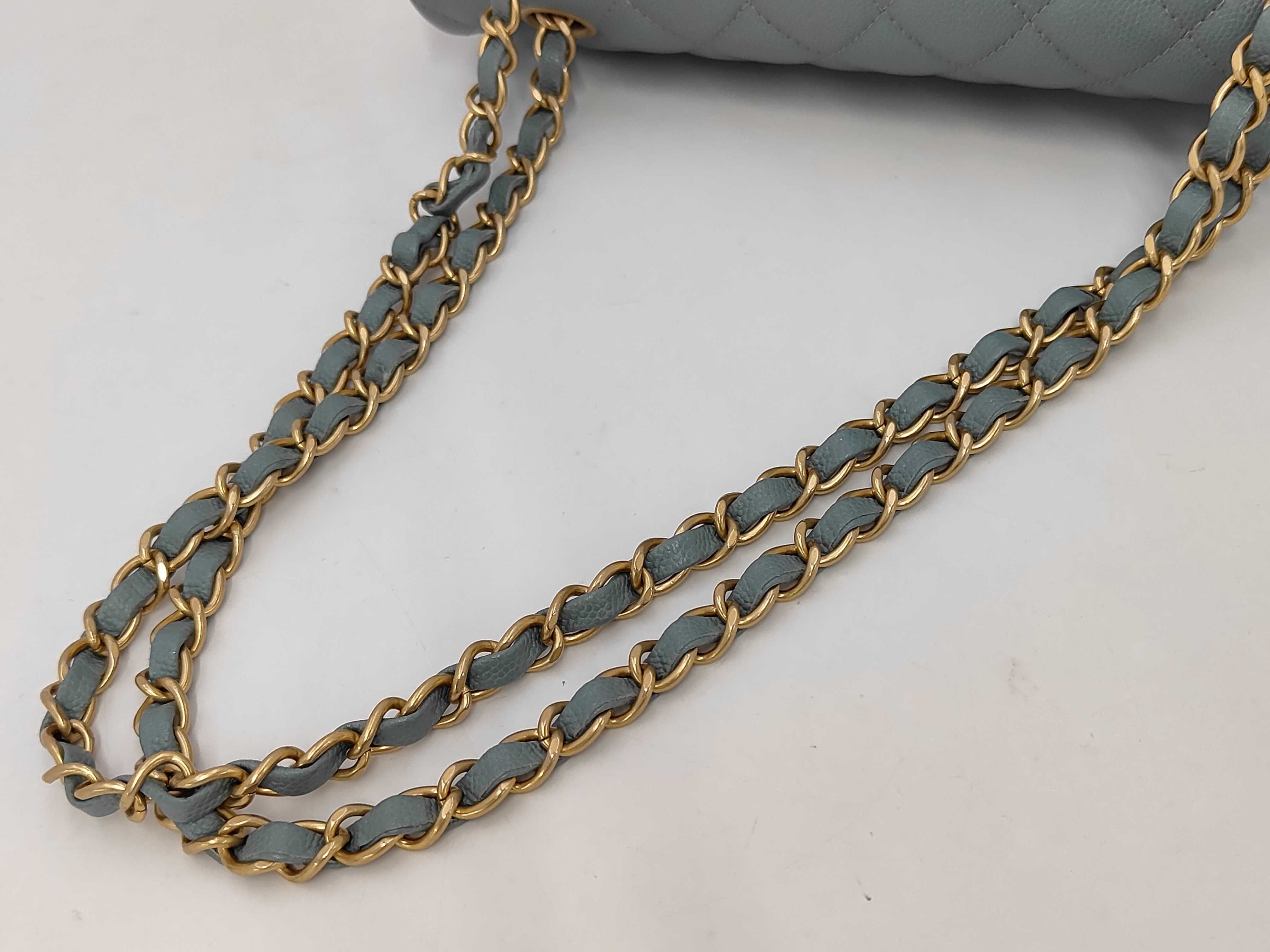 CF Medium Caviaskin Blue Shimmer Gold Hardware No. 25 Shoulder Bag — view 5