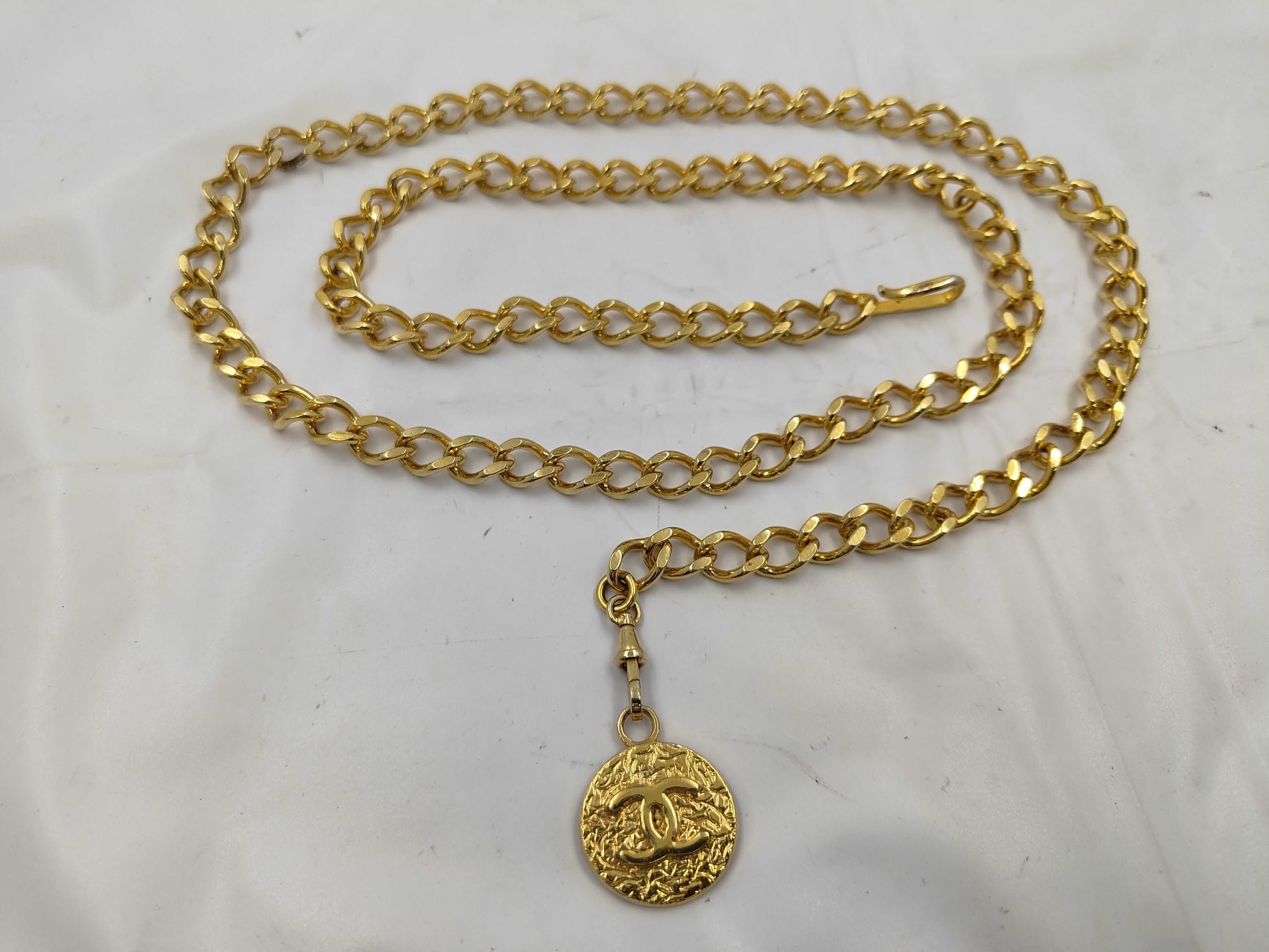 Coin Motif Chain Belt with Engraving