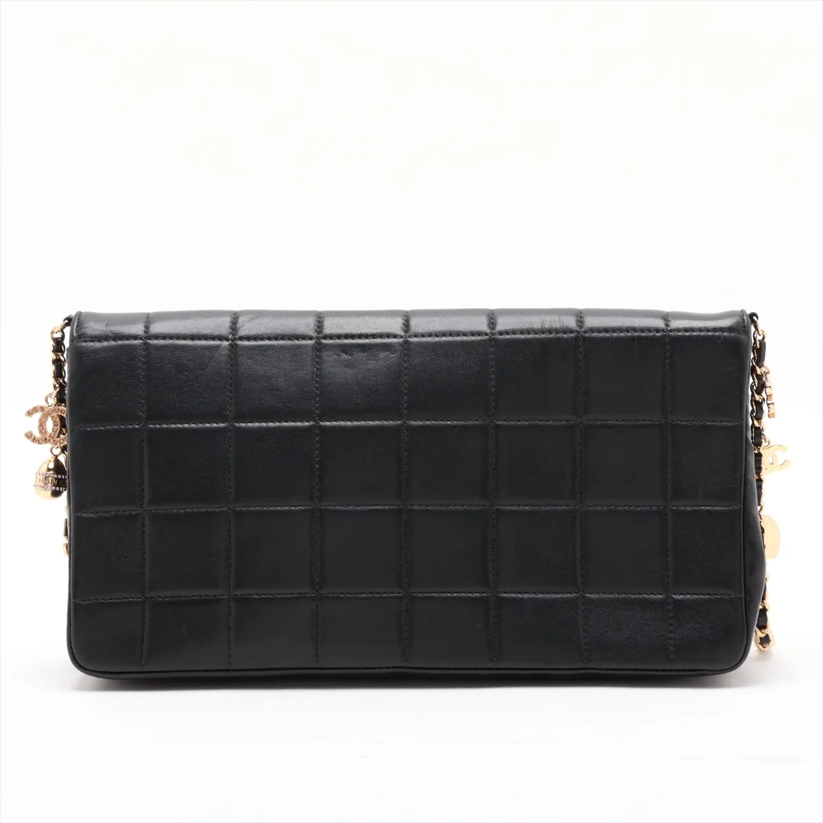 Chocolate Bar Lambskin Chain Shoulder Bag, Black with Gold Hardware, Item No. 7503942 (Serial No. 7) — view 2