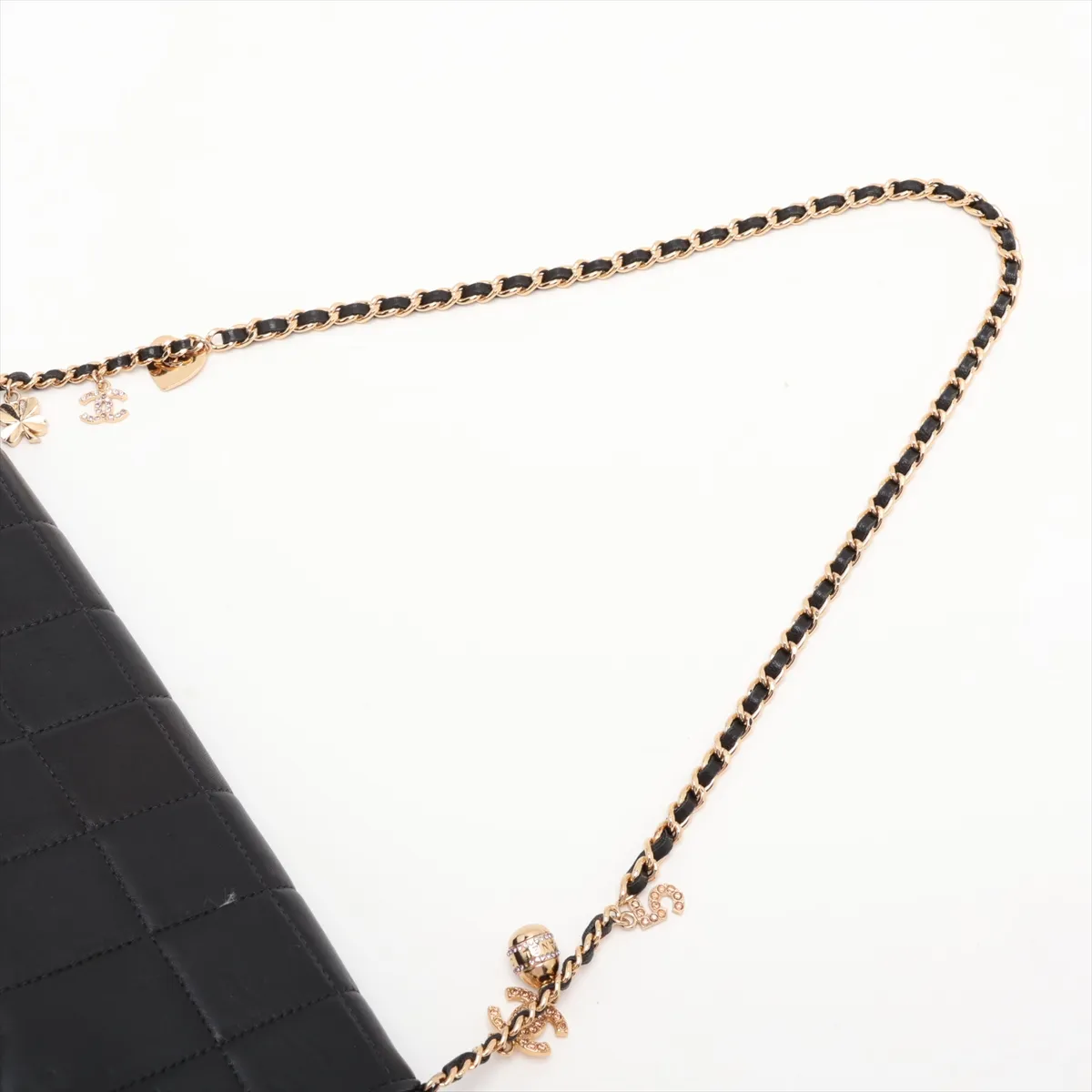 Chocolate Bar Lambskin Chain Shoulder Bag, Black with Gold Hardware, Item No. 7503942 (Serial No. 7) — view 5