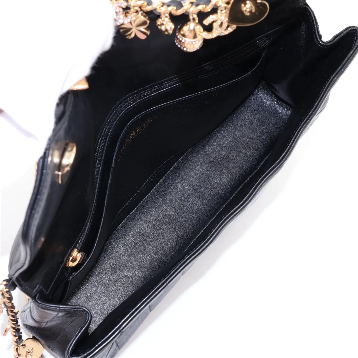 Chocolate Bar Lambskin Chain Shoulder Bag, Black with Gold Hardware, Item No. 7503942 (Serial No. 7) — view 6