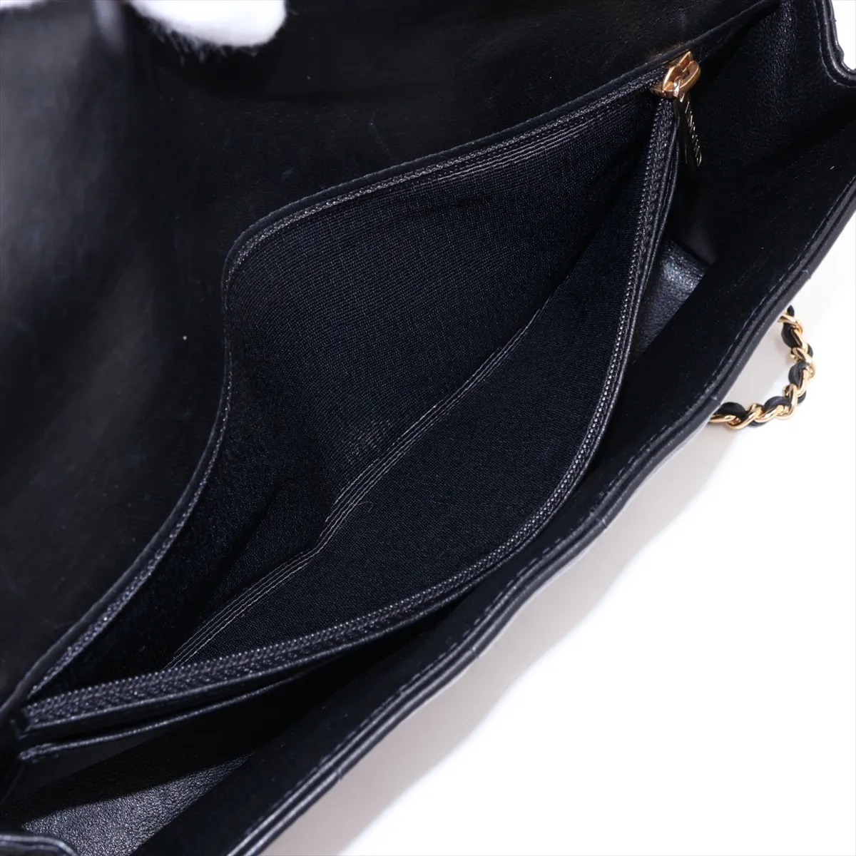 Chocolate Bar Lambskin Chain Shoulder Bag, Black with Gold Hardware, Item No. 7503942 (Serial No. 7) — view 7