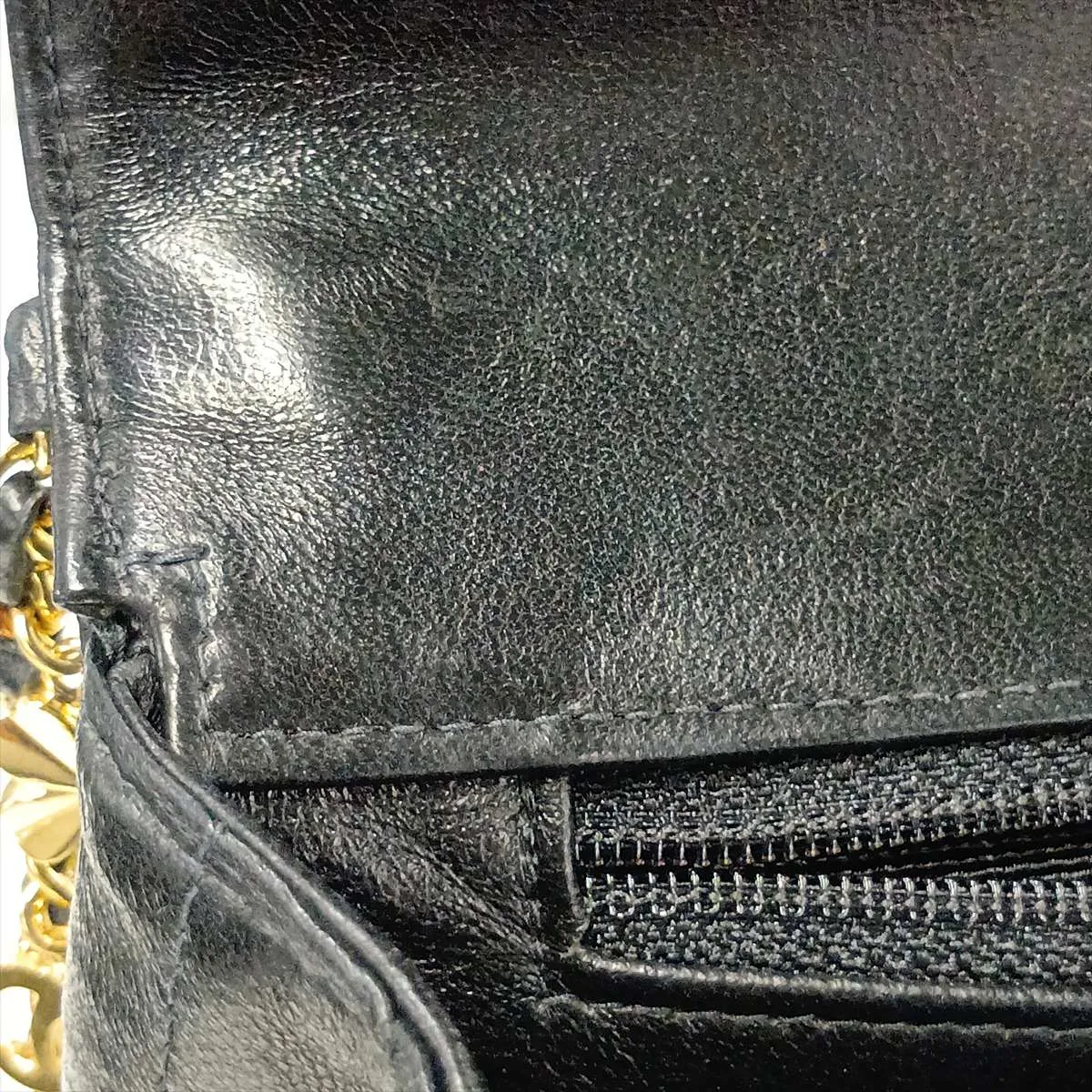 Chocolate Bar Lambskin Chain Shoulder Bag, Black with Gold Hardware, Item No. 7503942 (Serial No. 7) — view 10