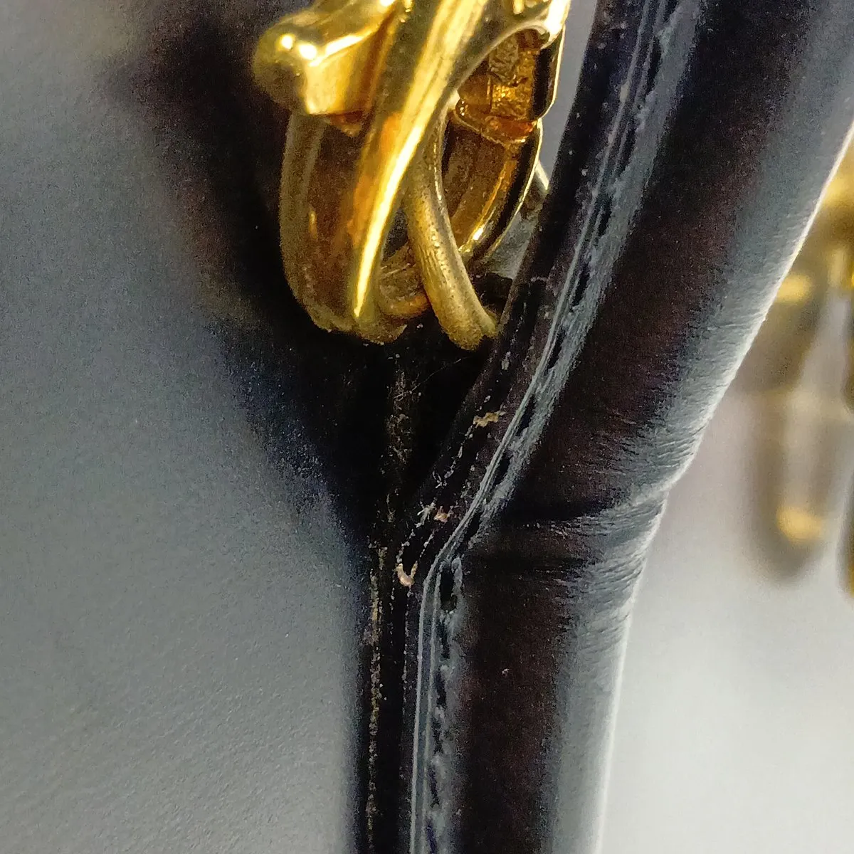 Panthère Leather 2-Way Handbag, Black — view 12