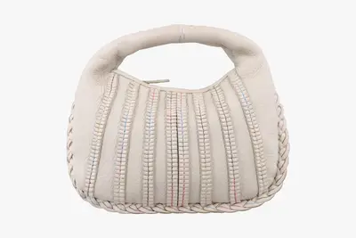 Mini Dune Veneta Hobo Leather Grey