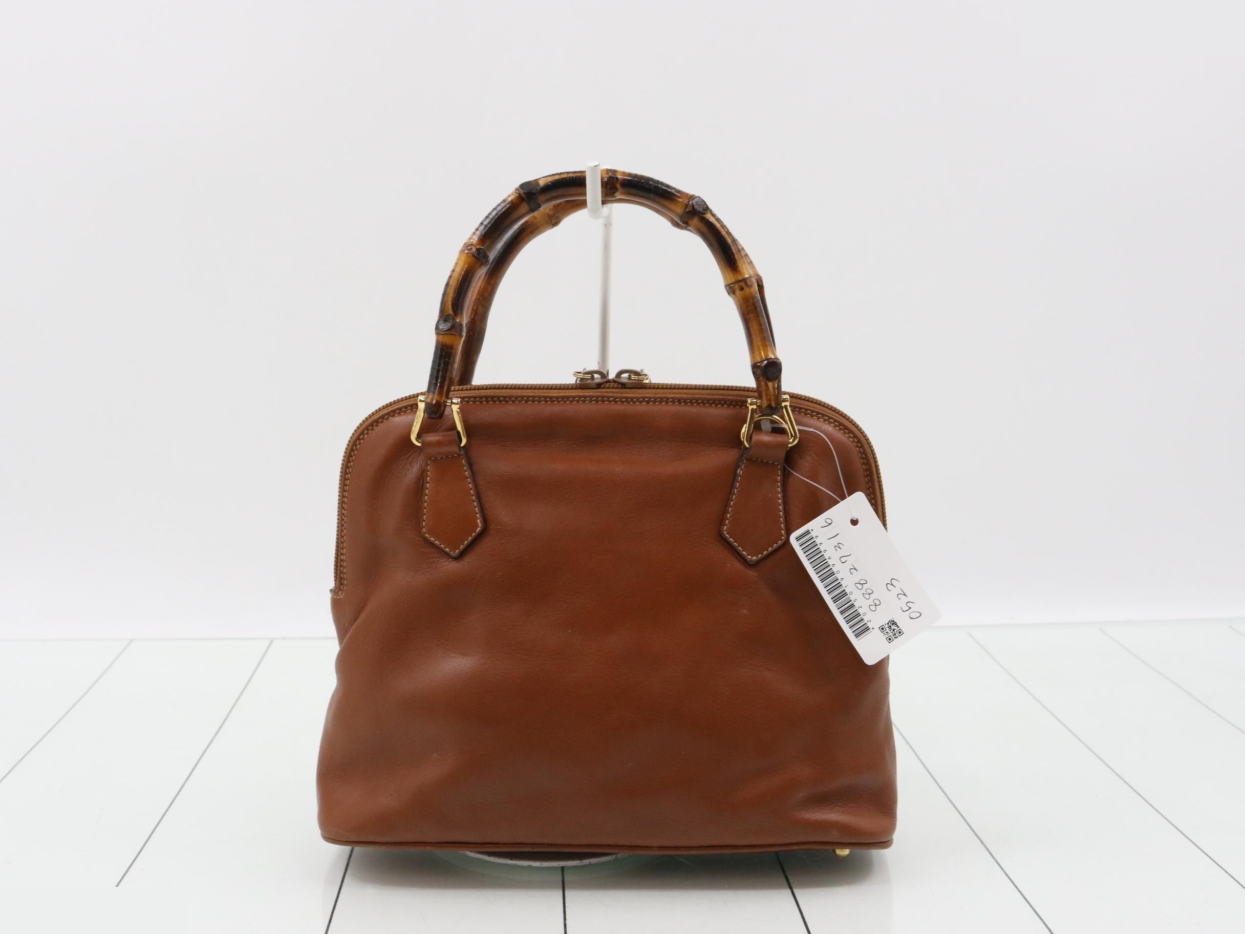 Bamboo Handbag, Brown — view 2