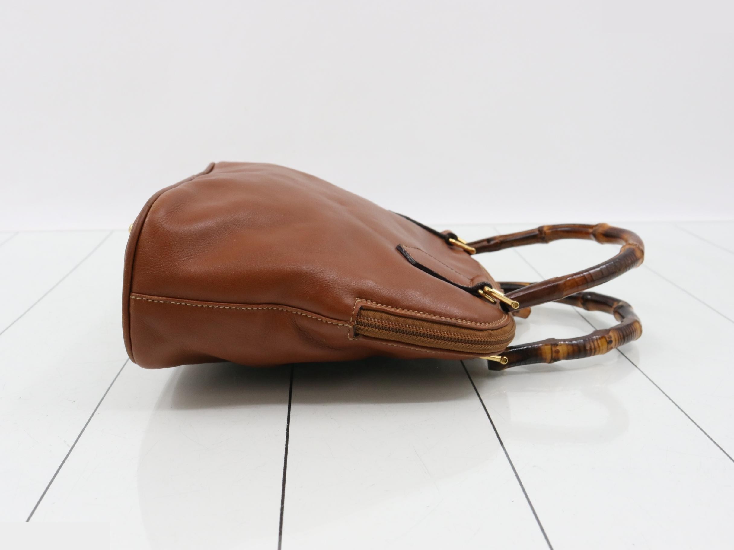 Bamboo Handbag, Brown — view 3