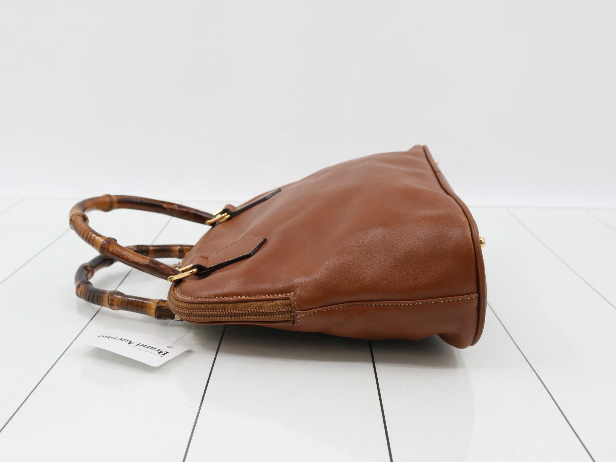 Bamboo Handbag, Brown — view 4