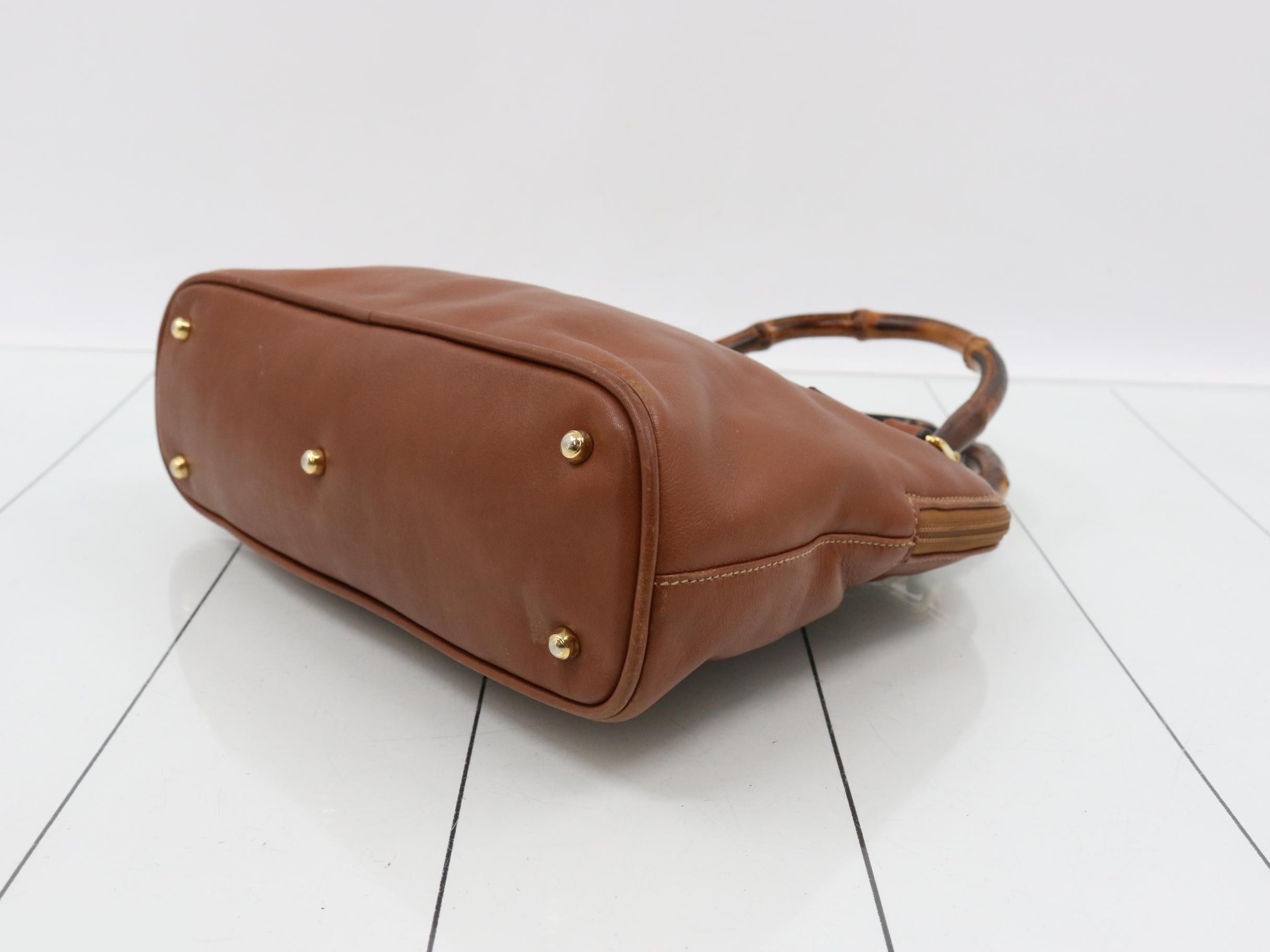 Bamboo Handbag, Brown — view 6
