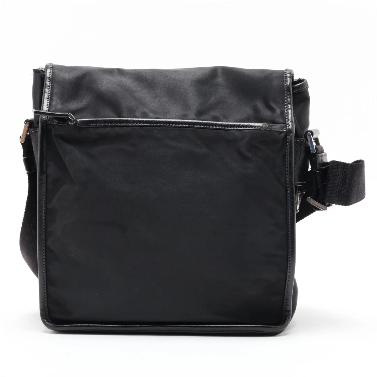 Tessuto Nylon x Leather Shoulder Bag, Black — view 2