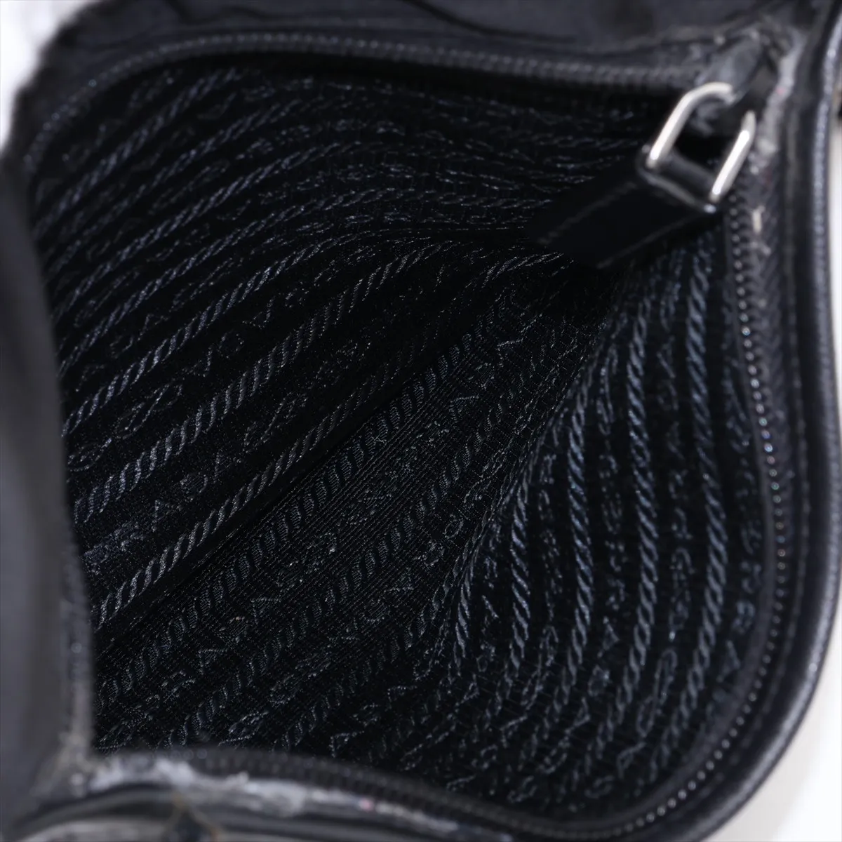Tessuto Nylon x Leather Shoulder Bag, Black — view 10