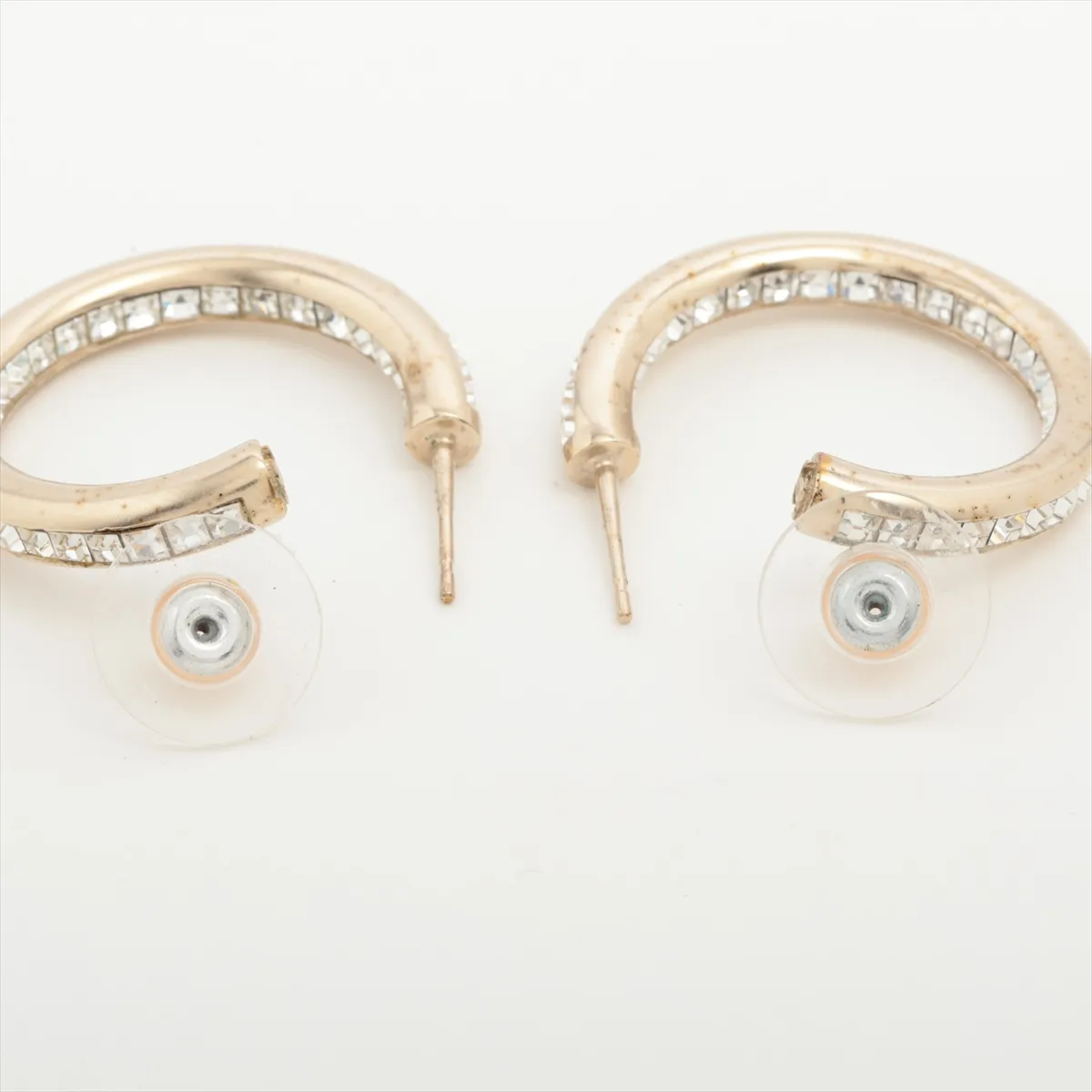 Cocomark A16C Hoop Earrings GP x Rhinestone Gold — view 4