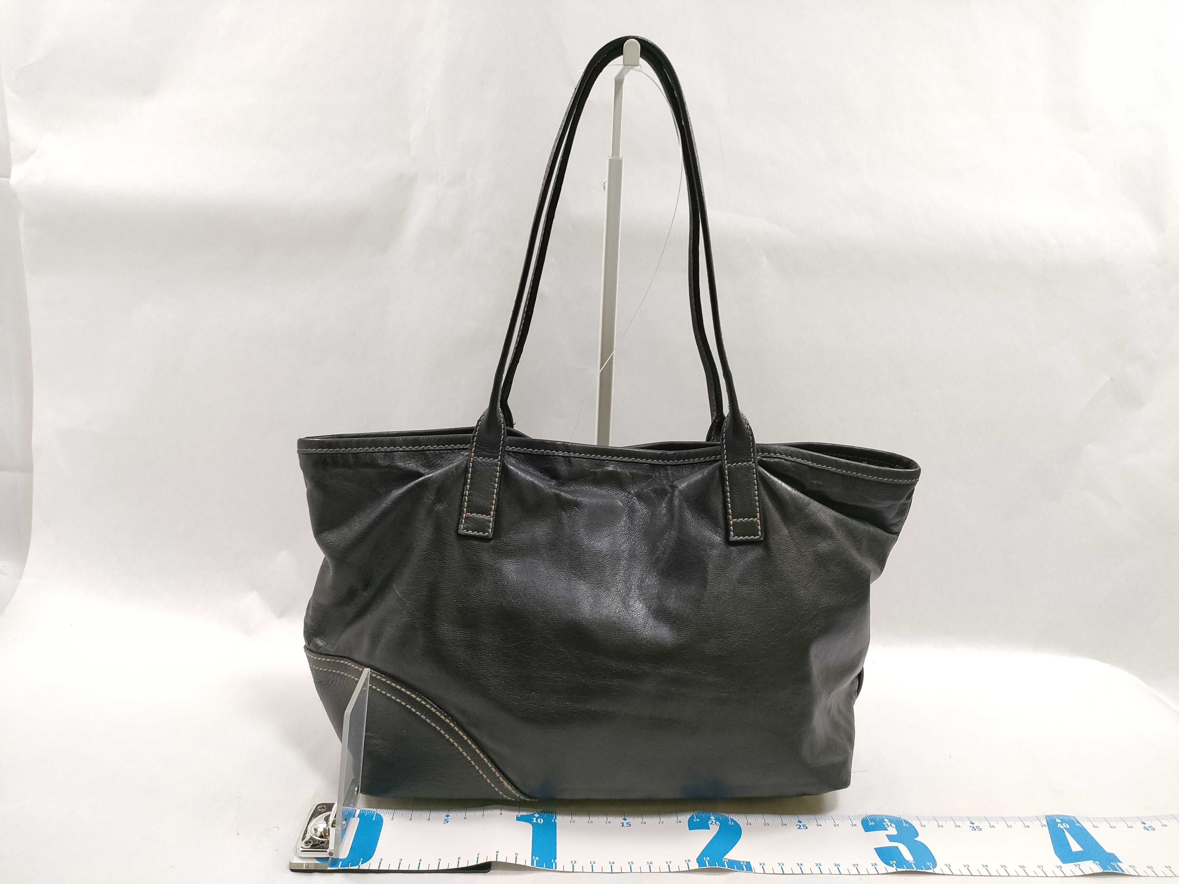 Tote Bag, Interlocking Leather, Black, 169946 Tote Bag — view 2
